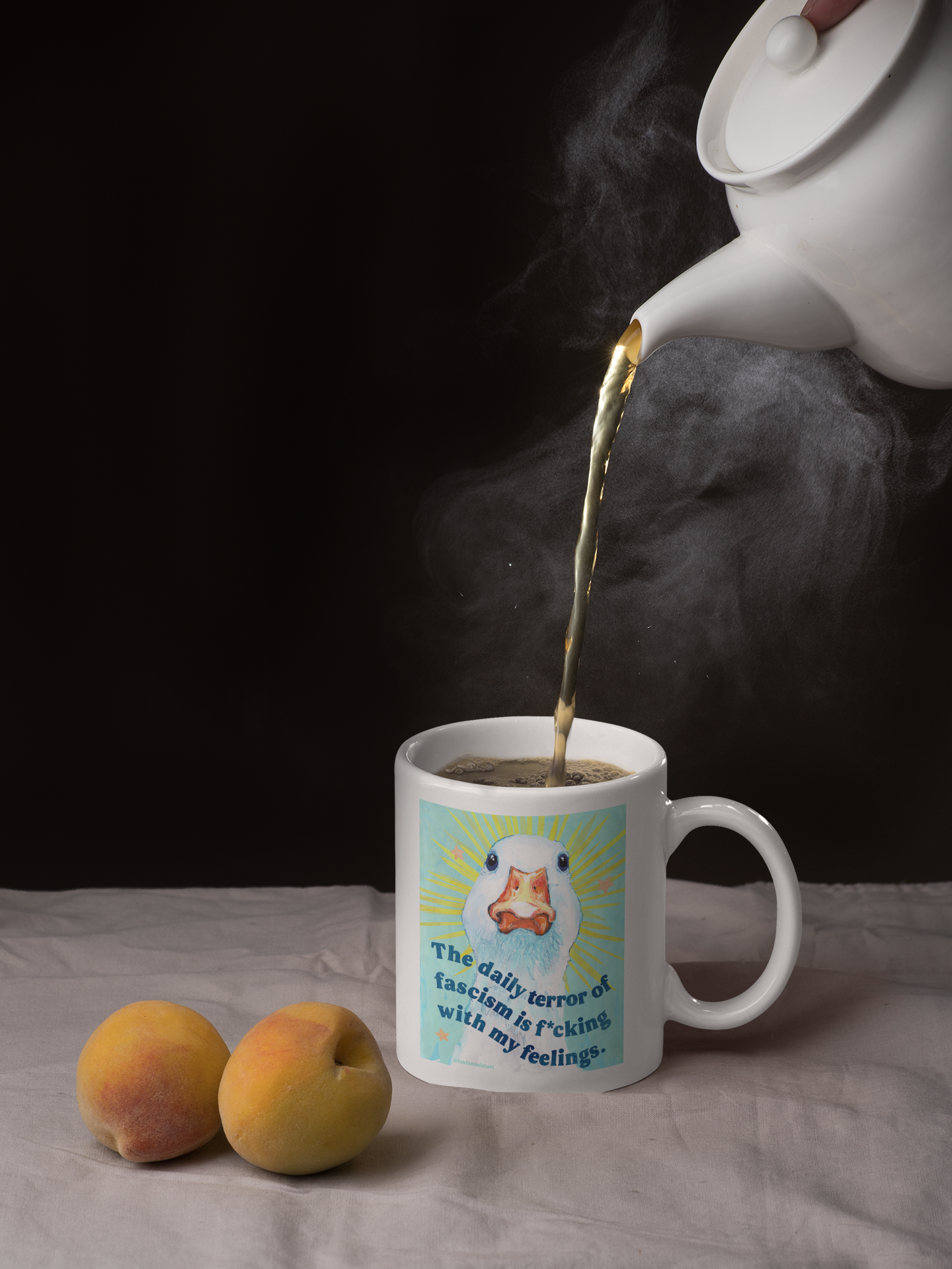 The daily terror of fascism is f*cking with my feelings: feminist mug