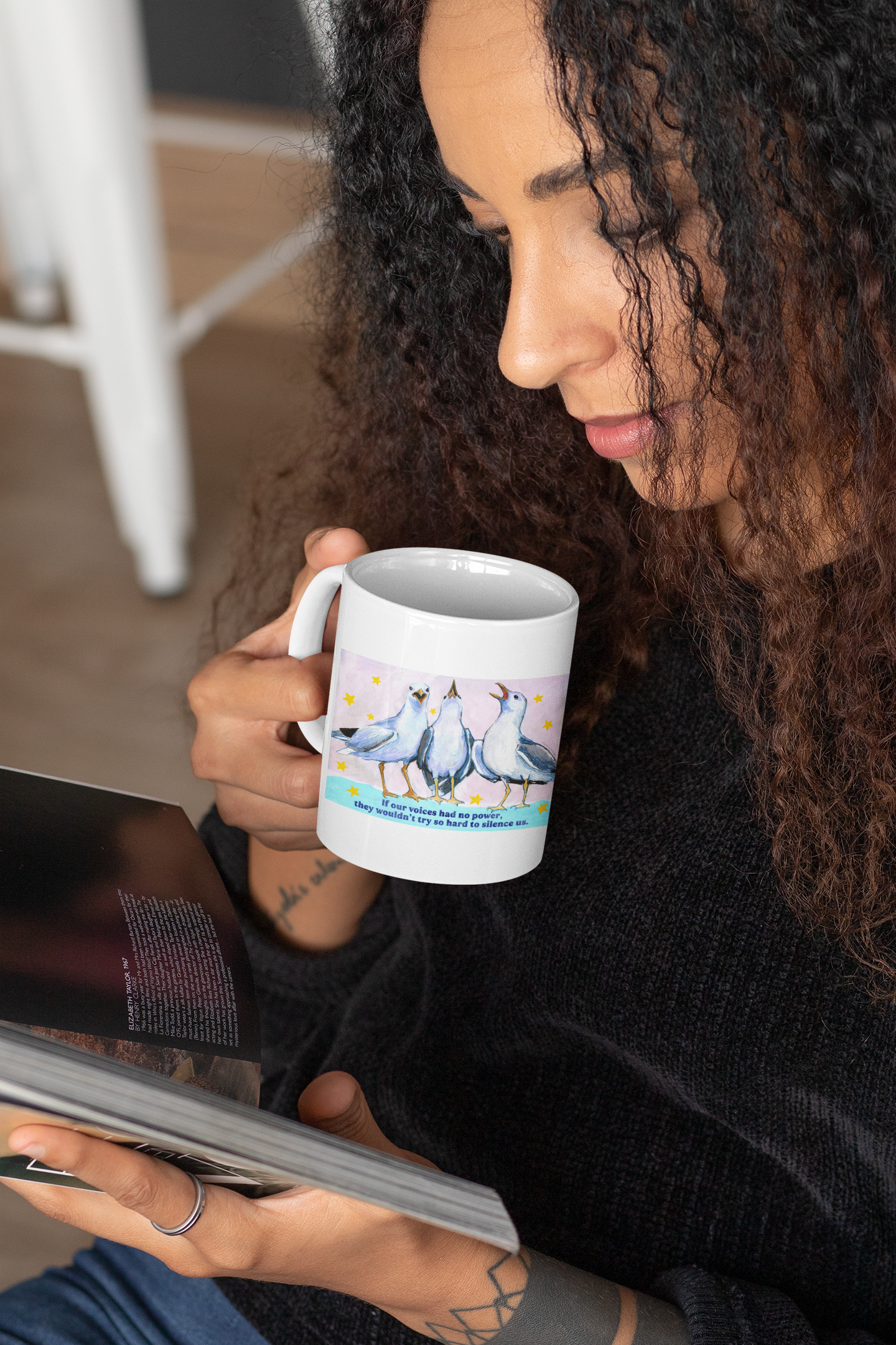If our voices had no power, they wouldn't try so hard to silence us: feminist mug