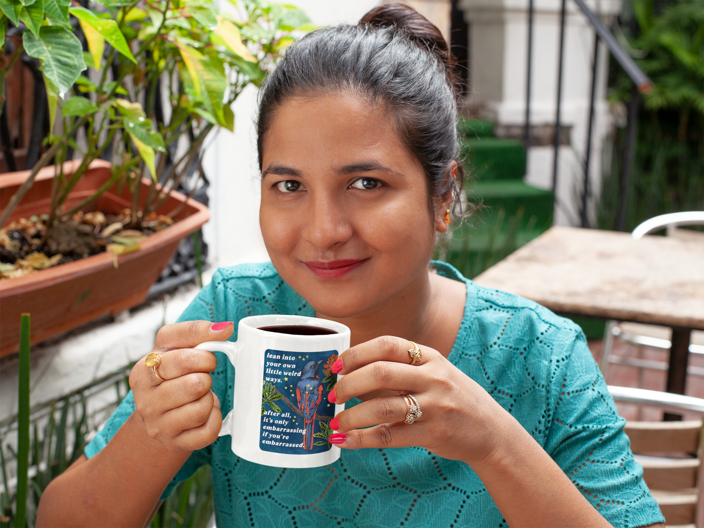 lean into your own little weird ways: feminist mug