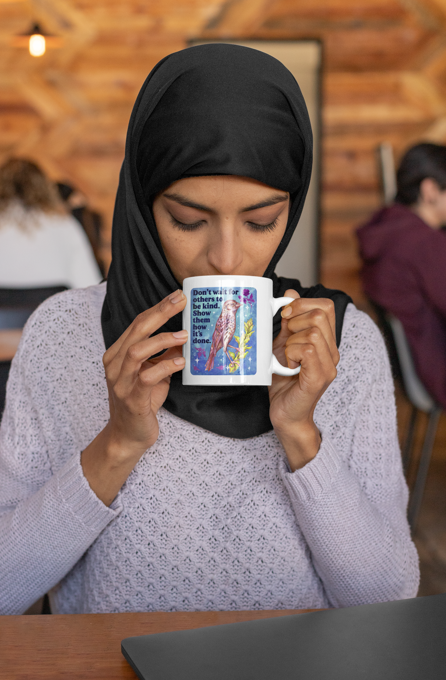 Don't wait for others to be kind. Show them how it's done: feminist mug