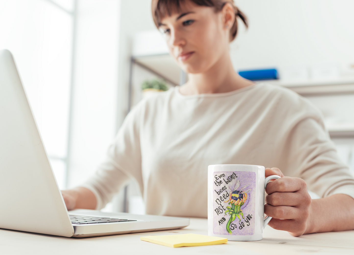 Even the busiest bees need to rest and so do you: Mental Health Mug