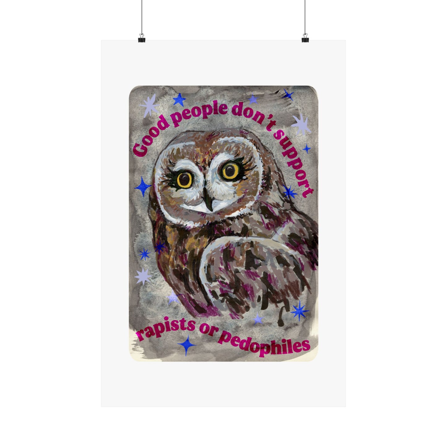 Good people don’t support rapists or pedophiles: feminist art print