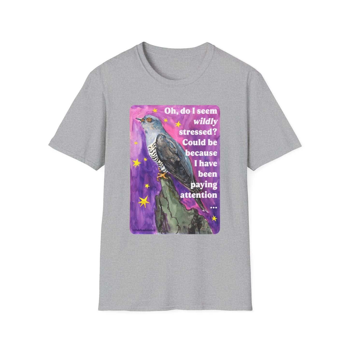Oh, do I seem wildly stressed? Could be because I have been paying attention: feminist shirt