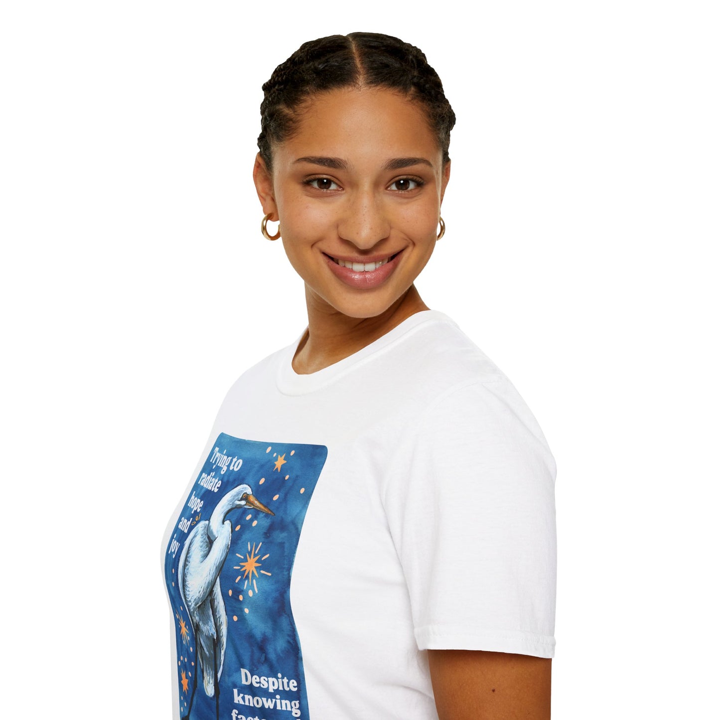 Trying to radiate hope and joy despite knowing facts and information: feminist shirt