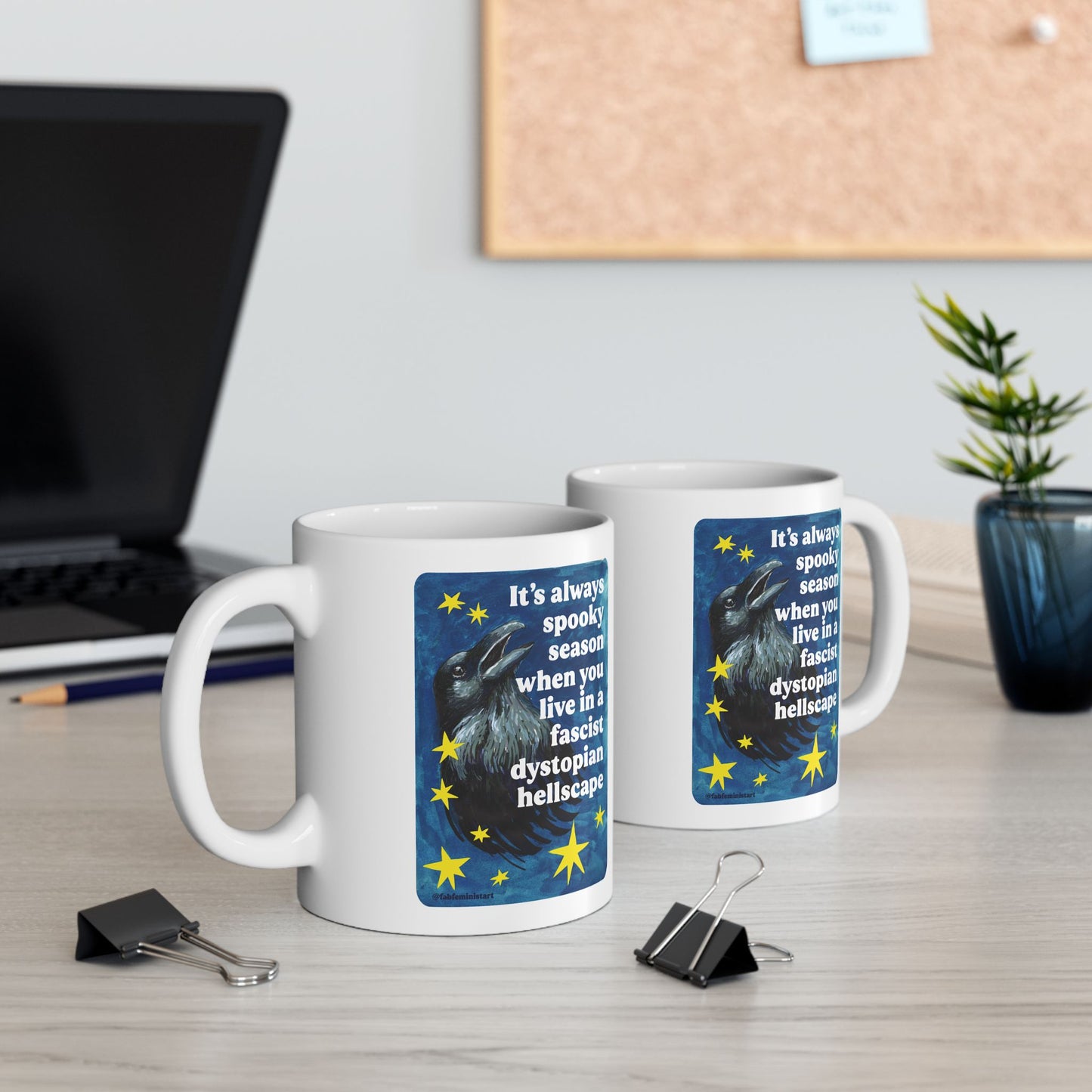 It's always spooky season when you link in a fascist dystopian hellscape: feminist mug