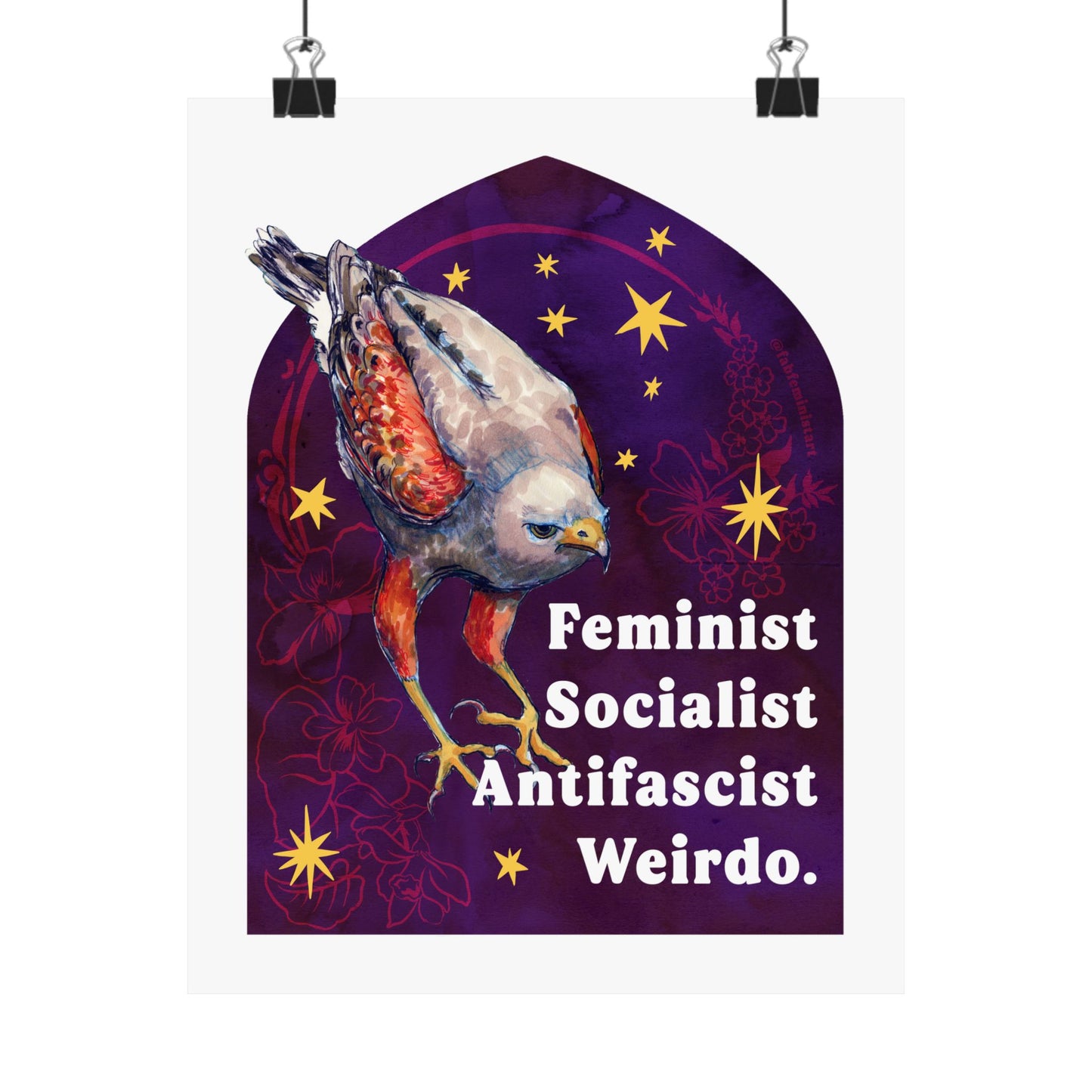 Feminist Socialist Antifascist Weirdo Poster: Feminist Art Print