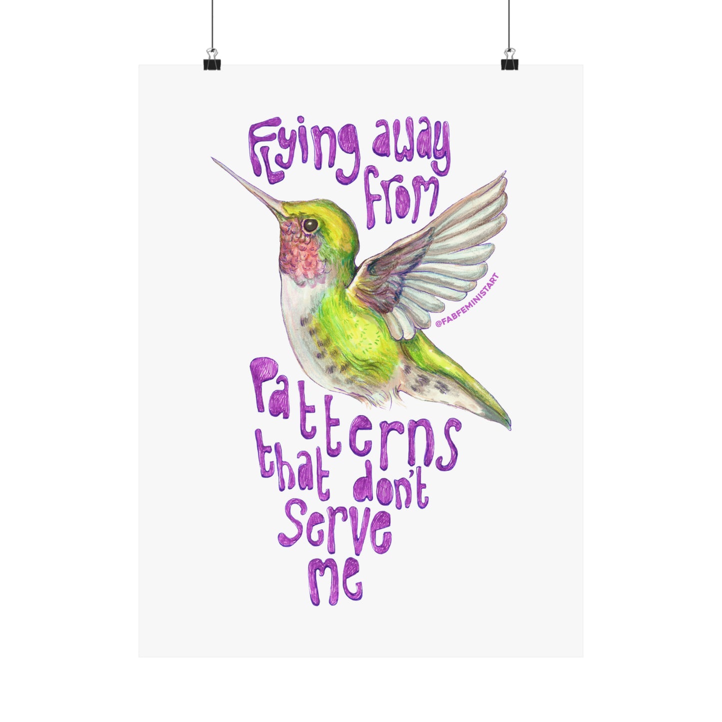 Flying Away From Patterns That Don't Serve Me: Mental Health Poster