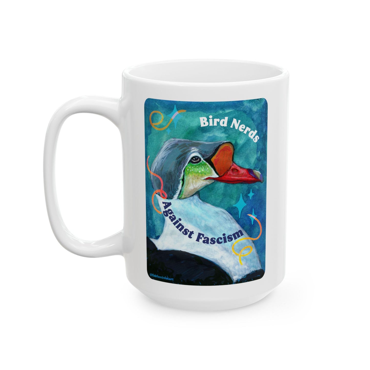 Bird Nerds Against Fascism: Feminist Mug