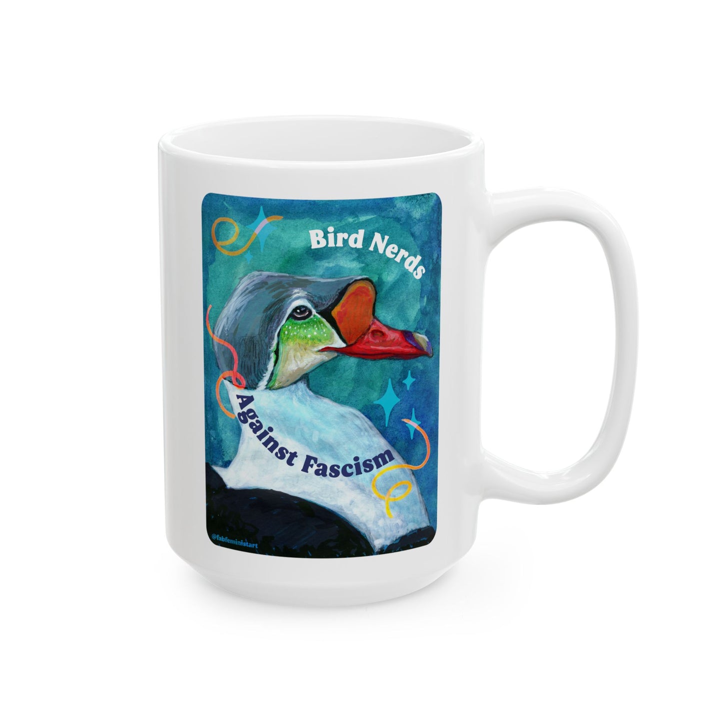 Bird Nerds Against Fascism: Feminist Mug