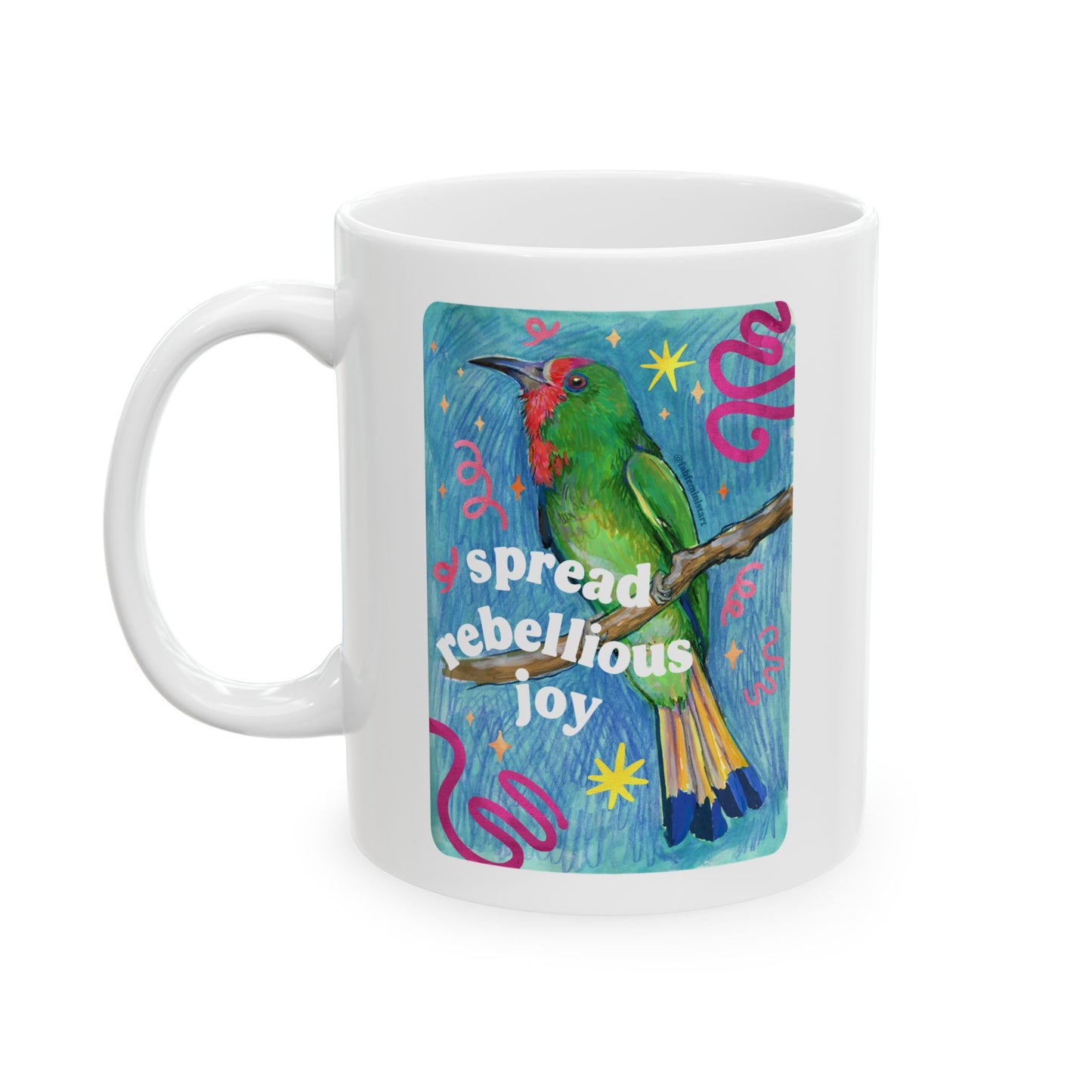 spread rebellious joy: feminist mug