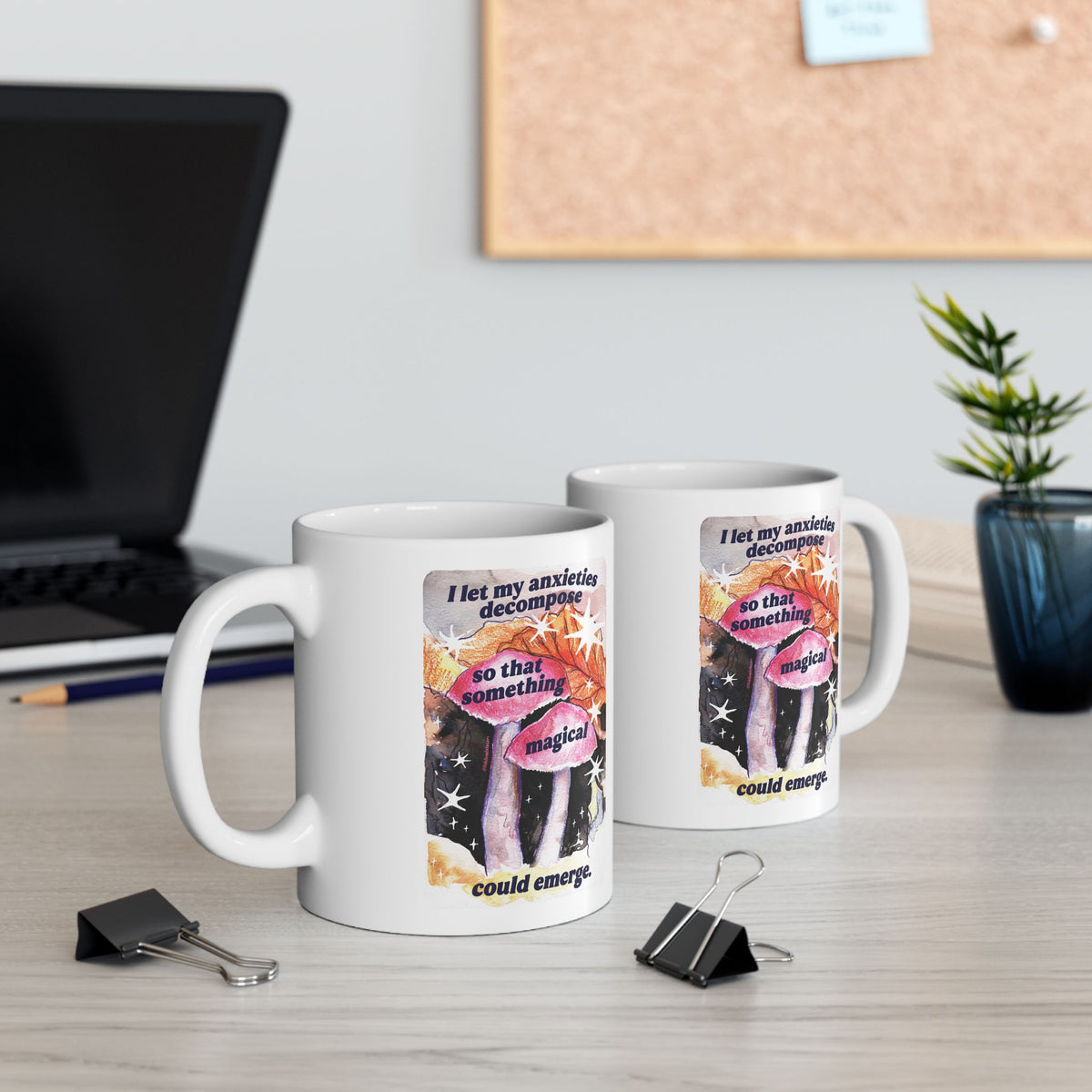 Inspirational Collage Ceramic Mug — Floral & Positive Quote Coffee Cup (11oz/15oz)