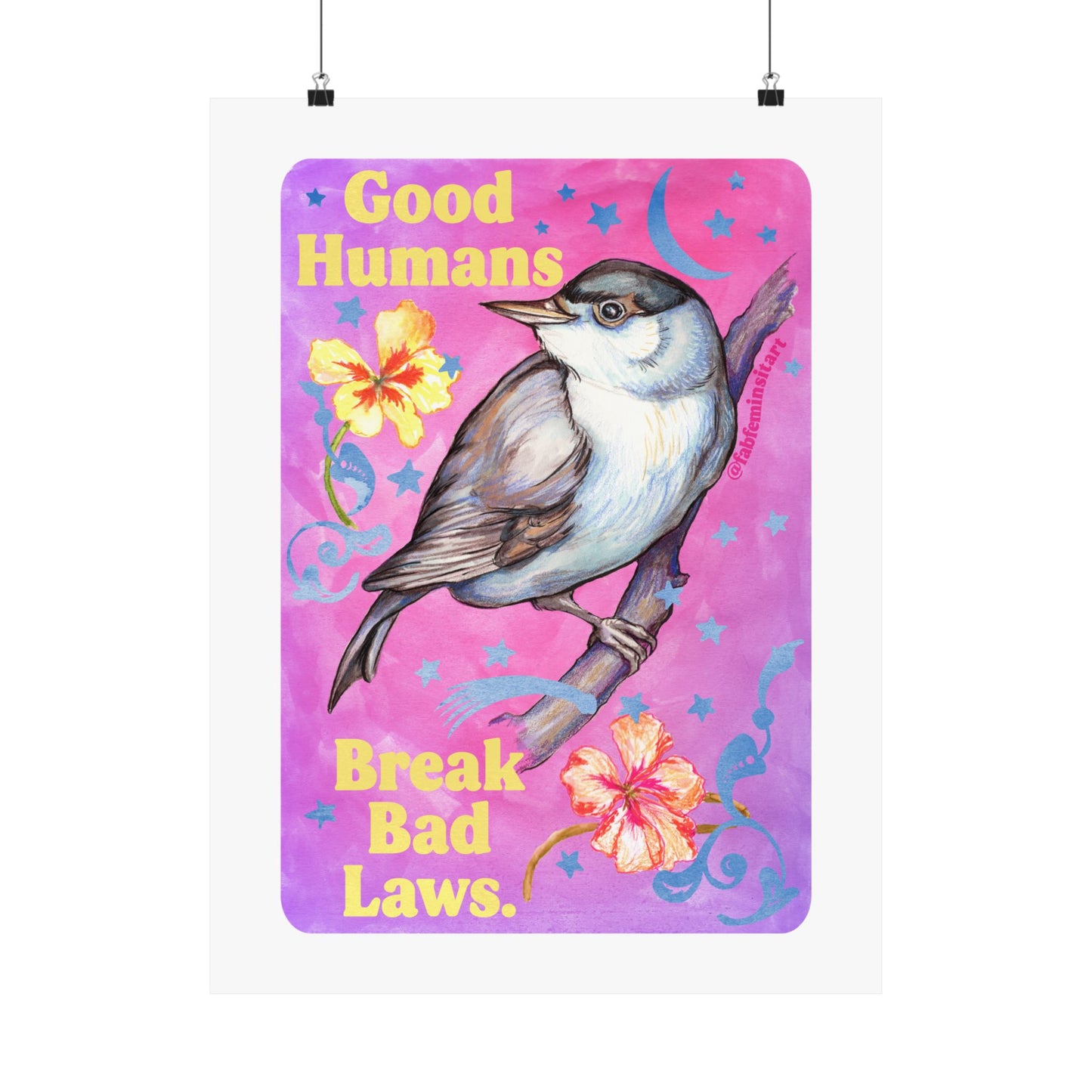 Good Humans Break Bad Laws: Feminist Art Print