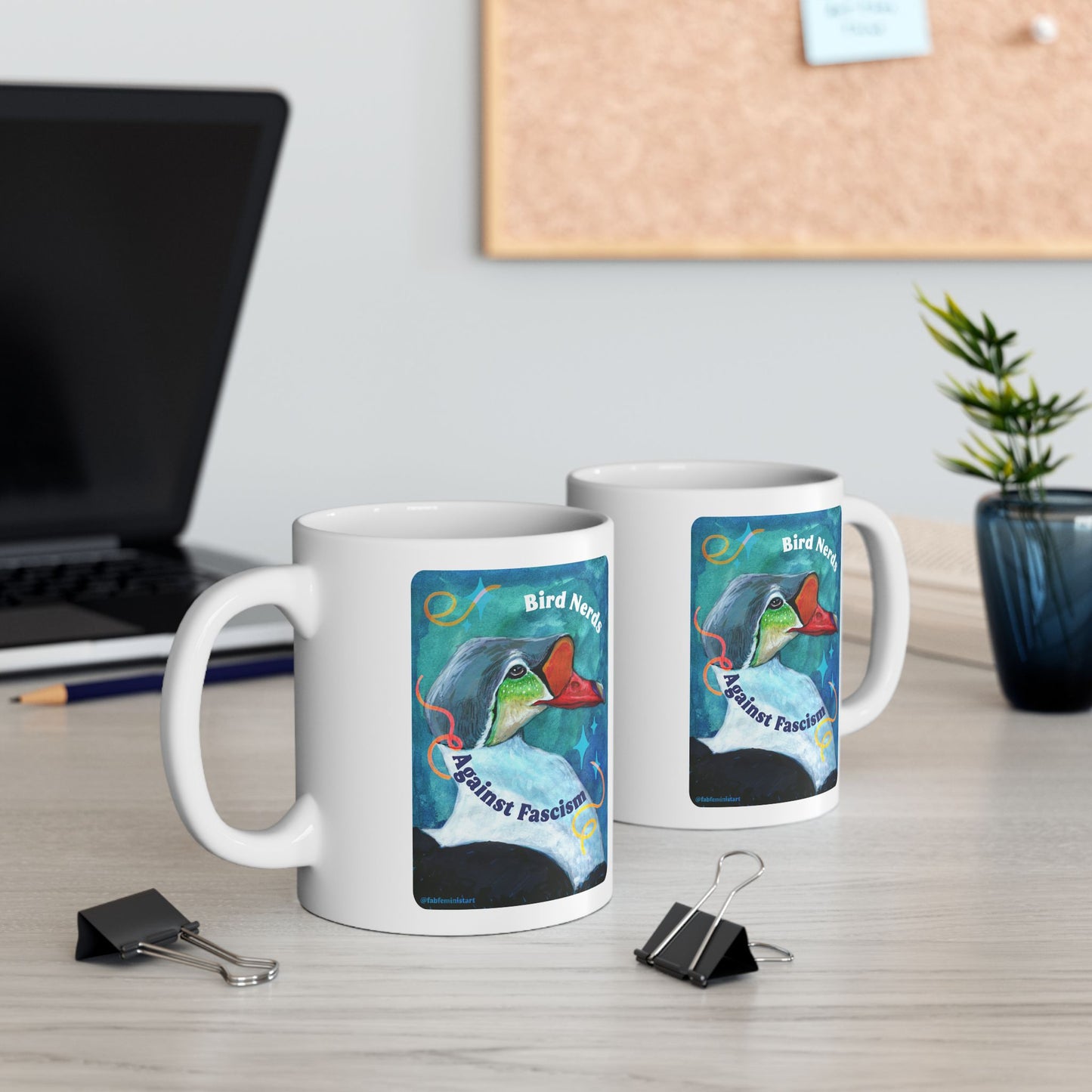 Bird Nerds Against Fascism: Feminist Mug