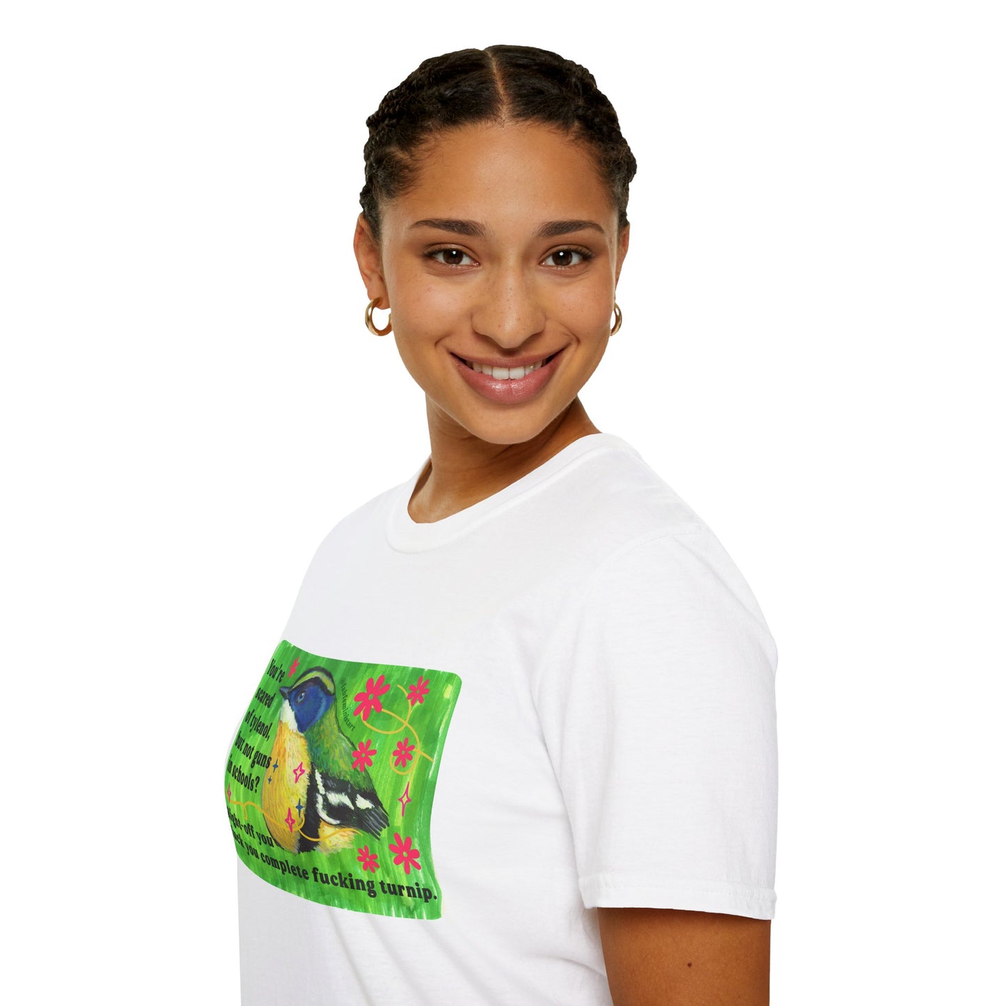 You're scared of tylenol, but not guns in schools? Right-off you fuck you complete fucking turnip: feminist shirt
