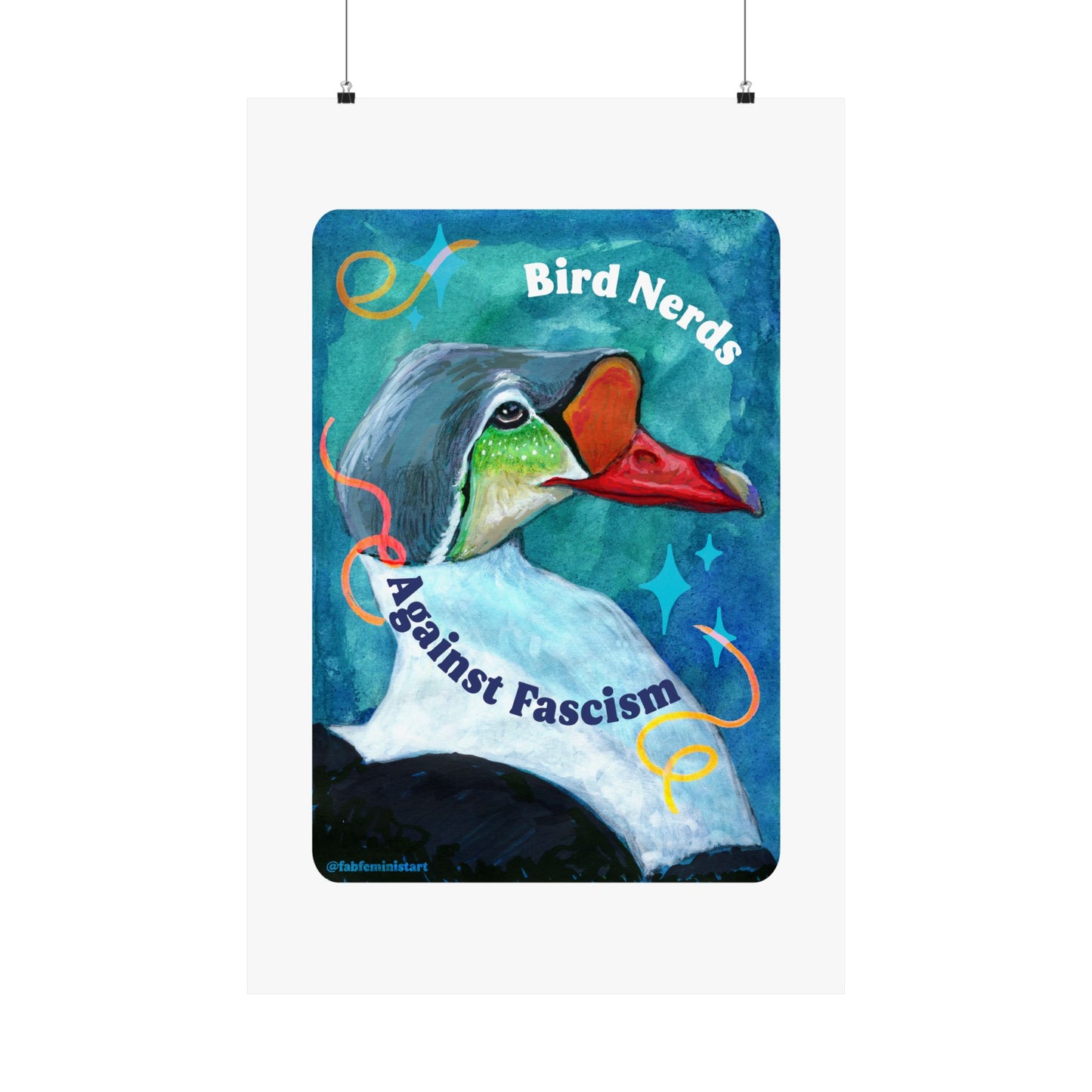 Bird Nerds Against Fascism : Feminist Art Print
