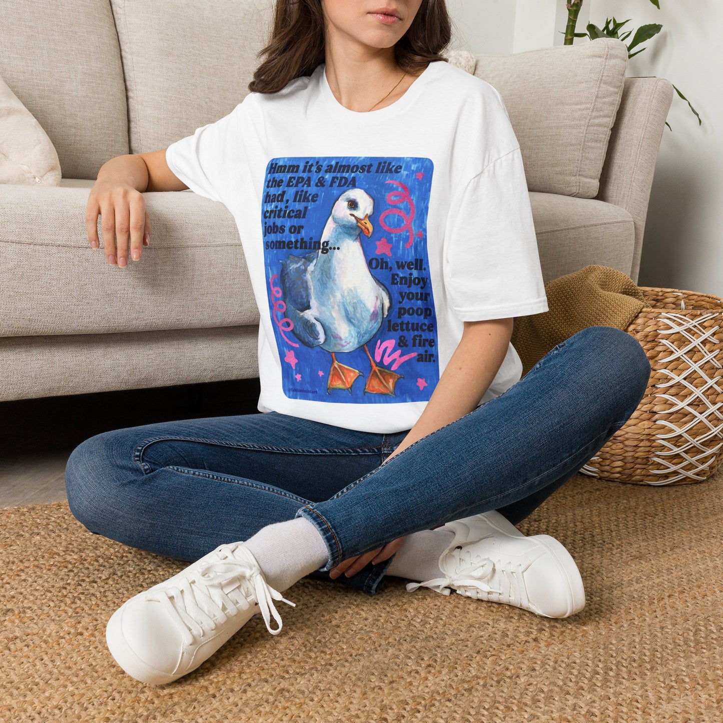 Hmm it's almost like the EPA & FDA had, like, critical jobs or something... Oh, well. Enjoy your poop lettuce & fire air: feminist shirt