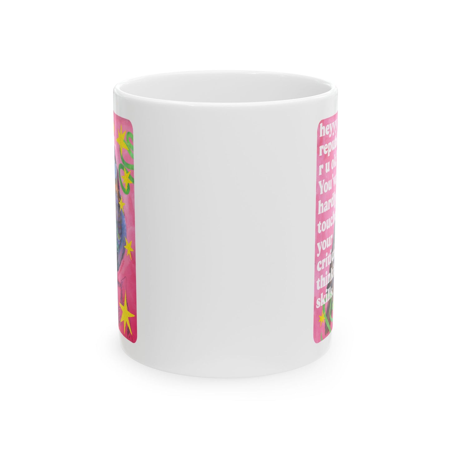 heyyy republicans, r u ok? You've hardly touched your critical thinking skills: feminist mug