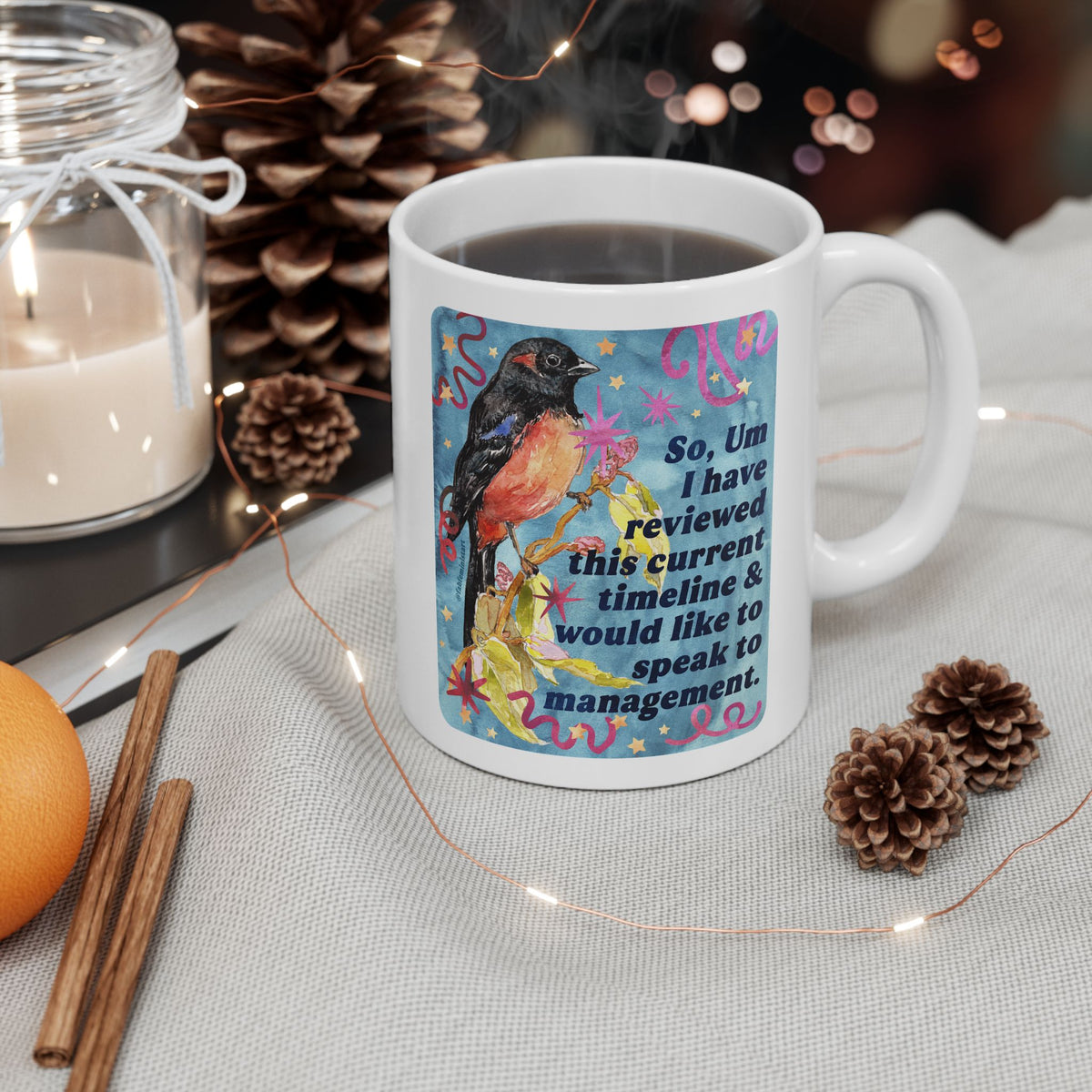 So Um I have reviewed this current timeline & would like to speak to management: feminist mug