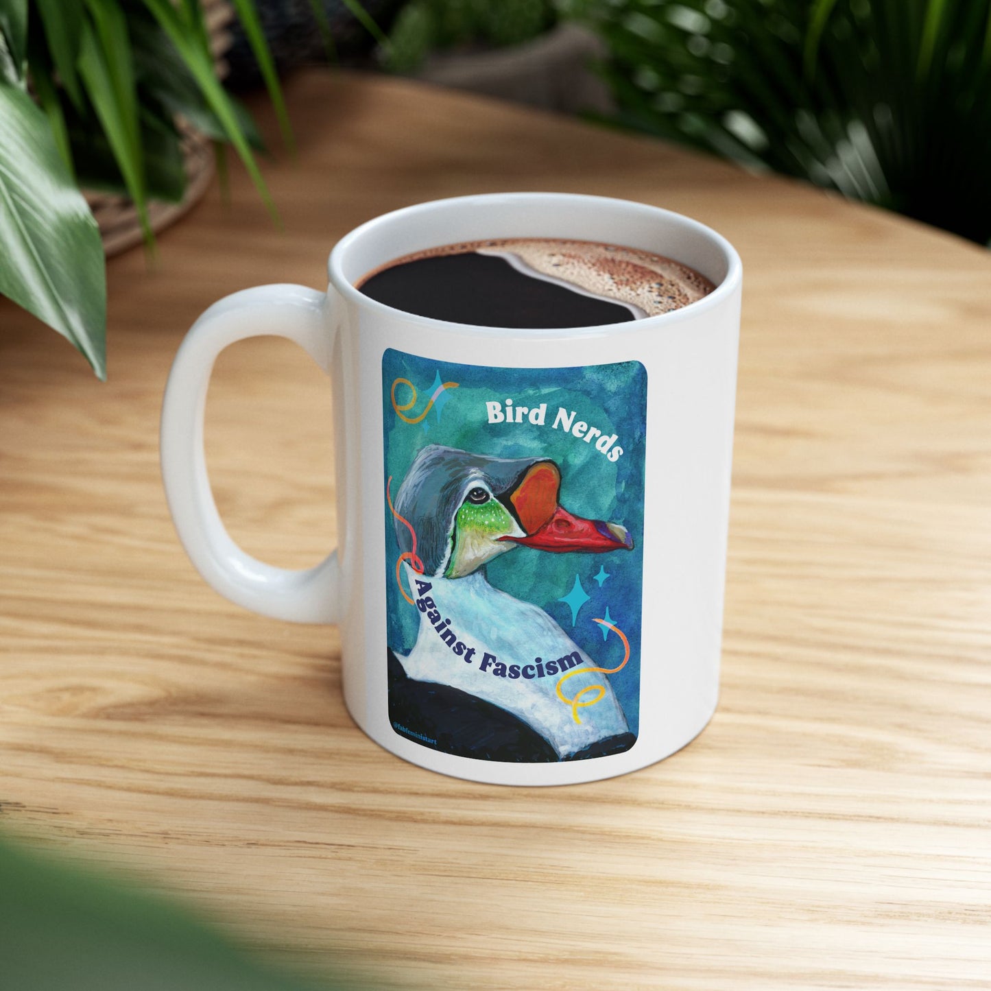 Bird Nerds Against Fascism: Feminist Mug