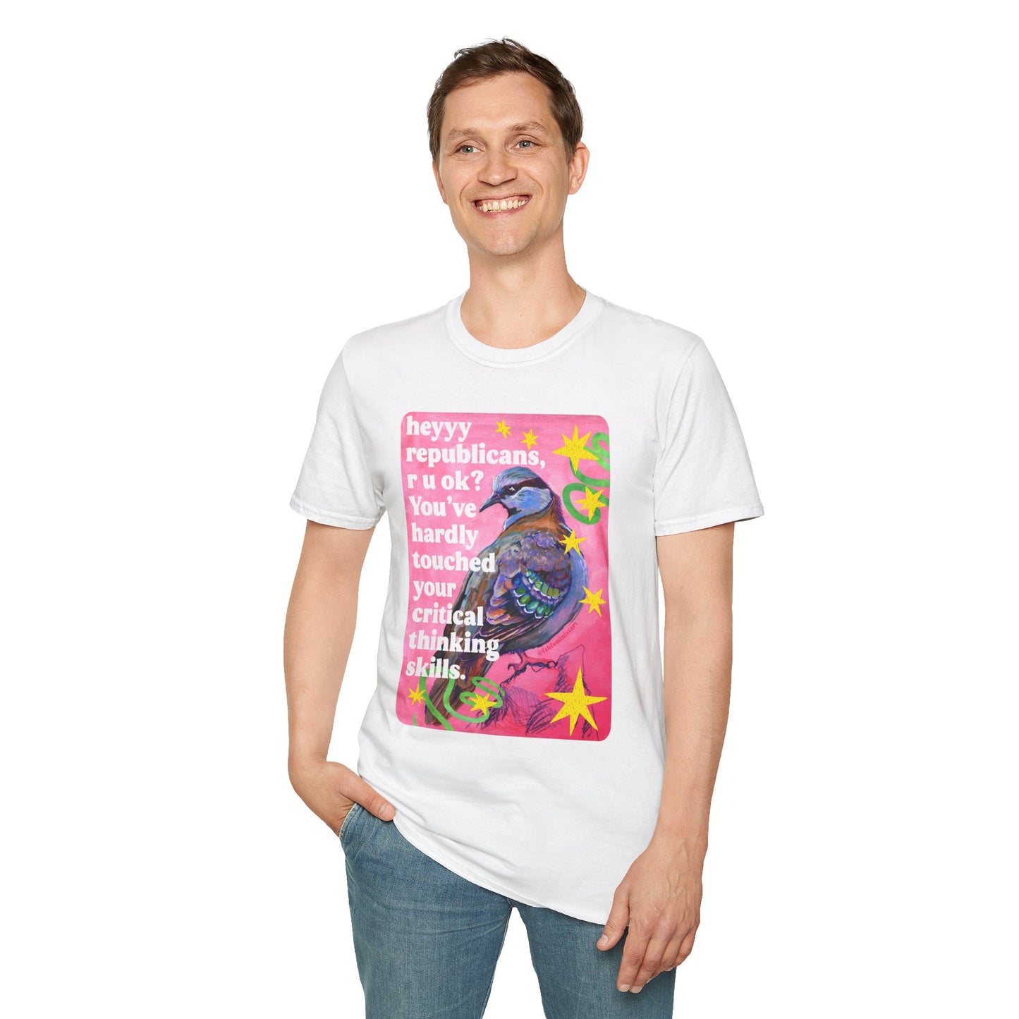 heyyy republicans, r u ok? You've hardly touched your critical thinking skills: feminist shirt