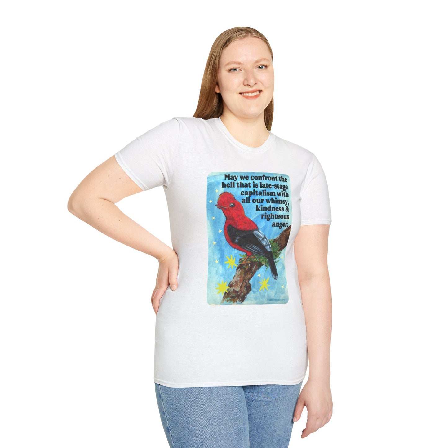 May we confront the hell that is late-stage capitalism with all our whimsy, kindness and righteous anger: feminist shirt