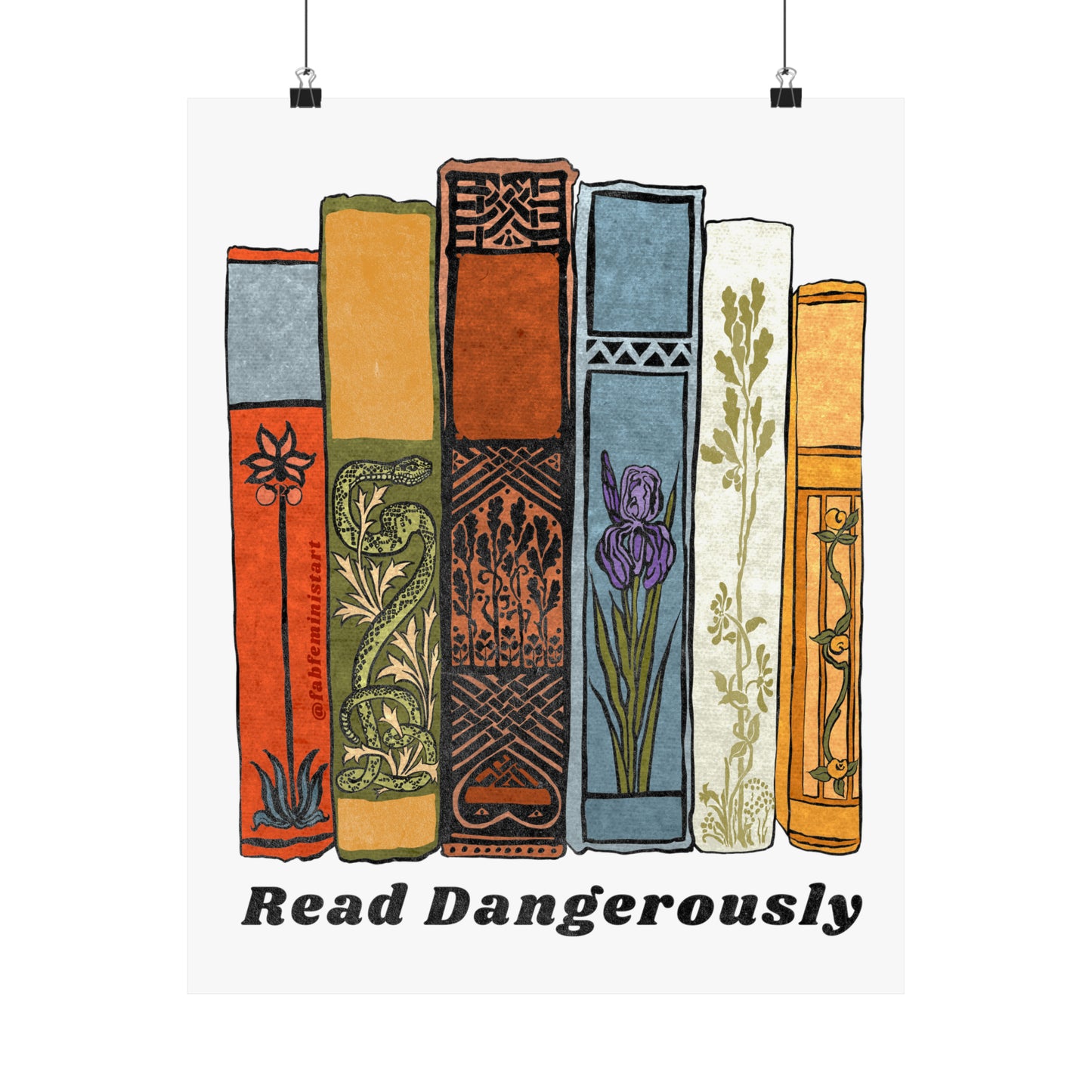 Read Dangerously: book lover print