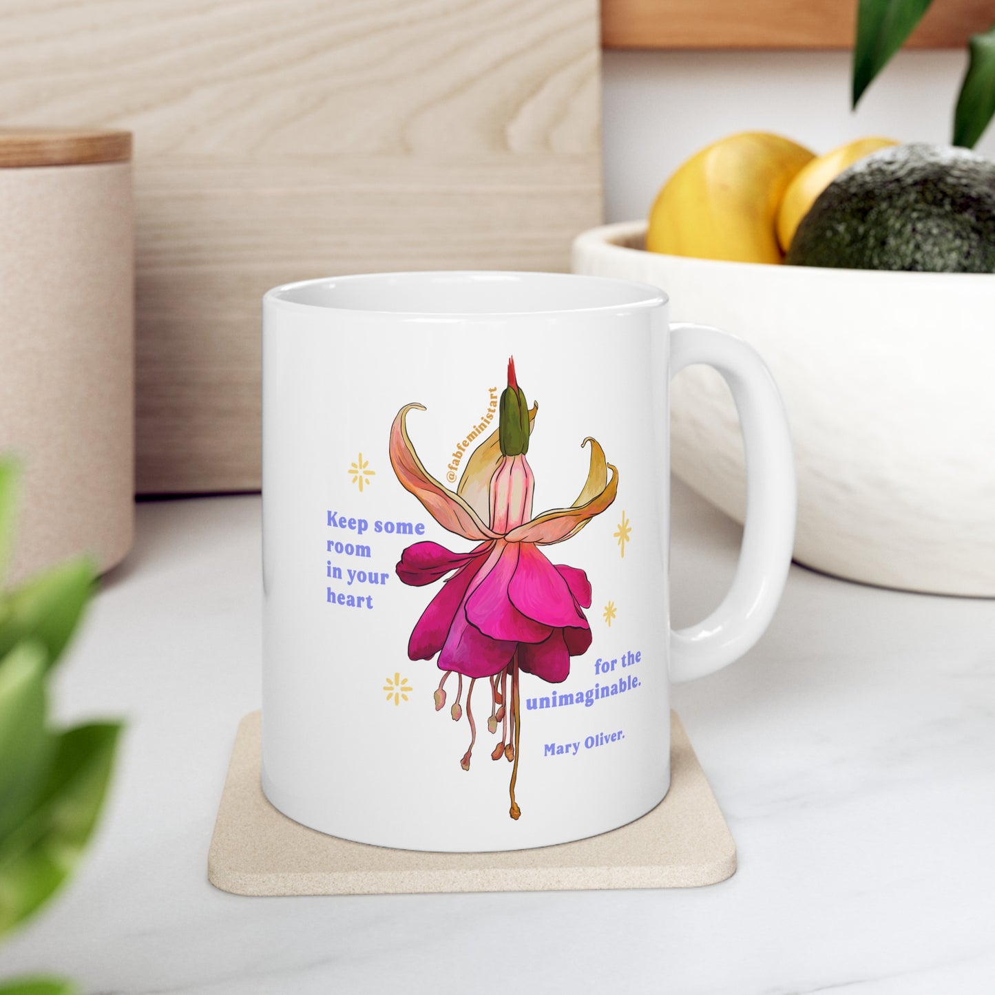 Keep some room in your heart for the unimaginable, Mary Oliver: Feminist Mug