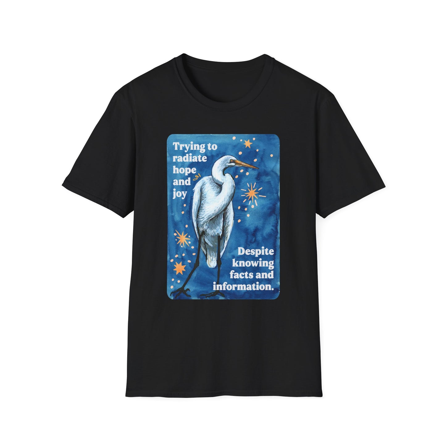 Trying to radiate hope and joy despite knowing facts and information: feminist shirt