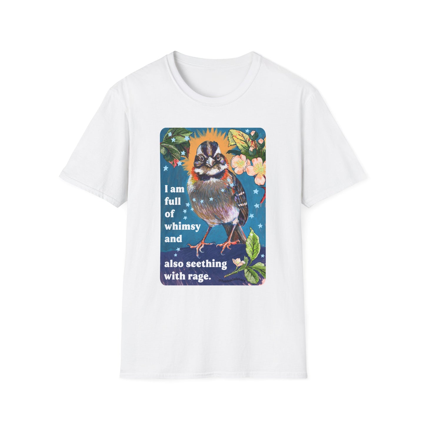 I am full of whimsy and also seething with rage: feminist shirt