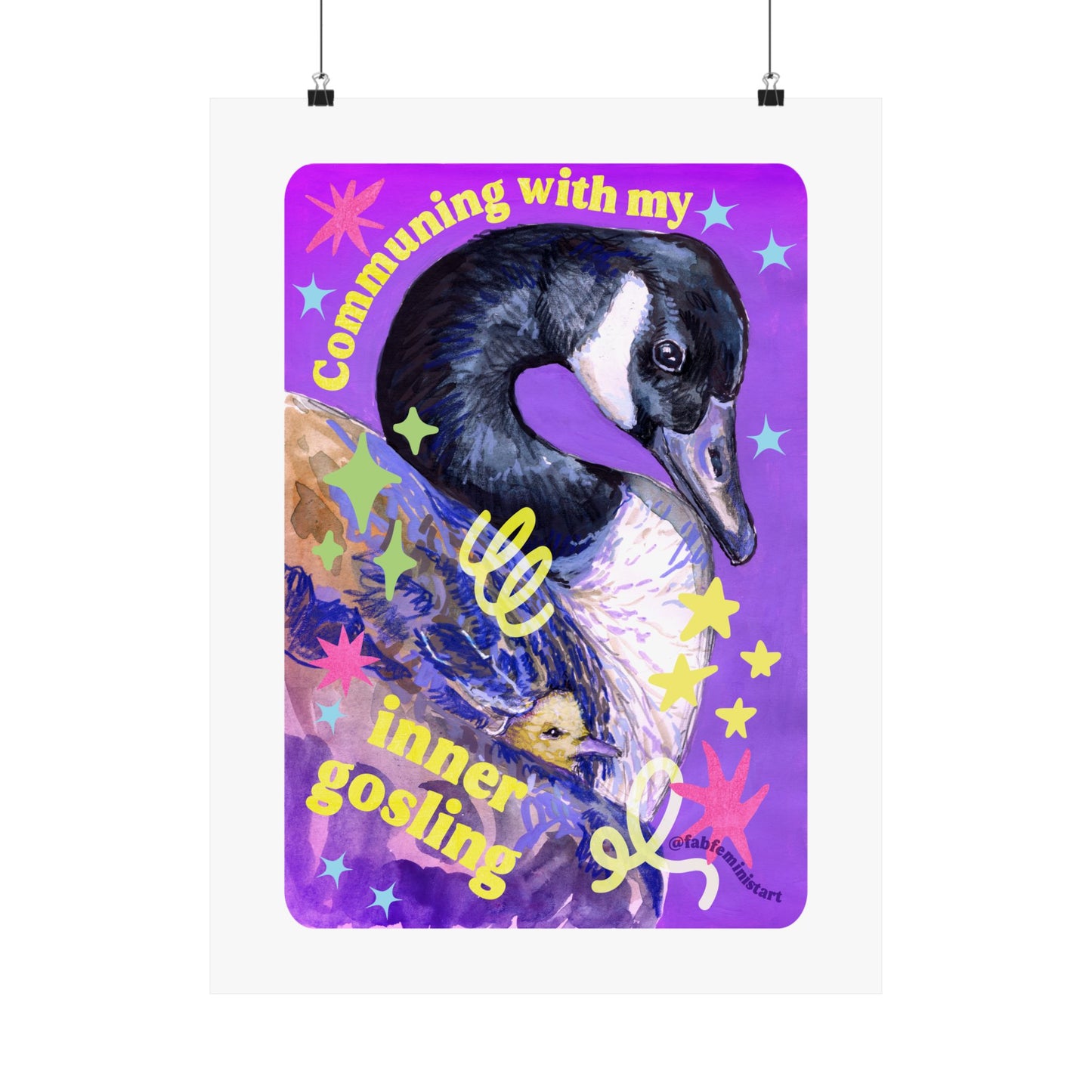 Communing With My Inner Gosling: Mental Health Art Print