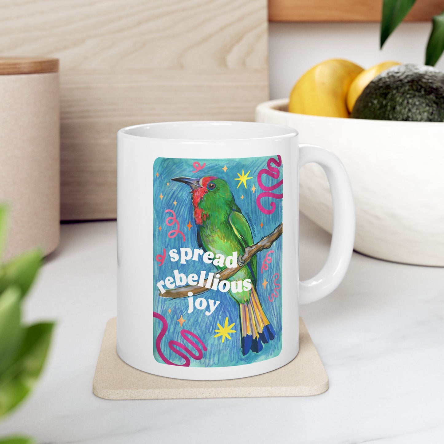 spread rebellious joy: feminist mug