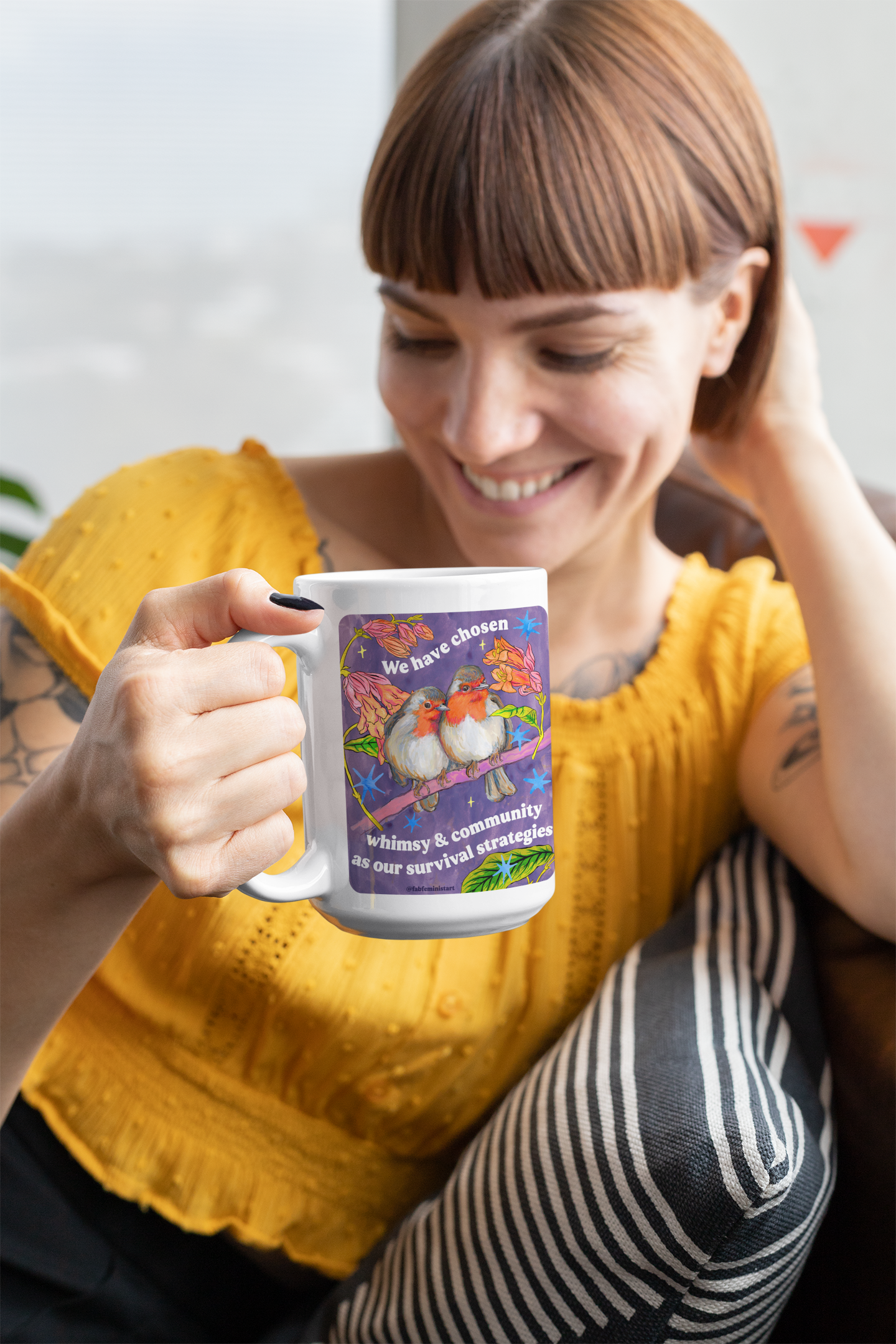 We have chosen whimsy & community as our survival strategies: feminist mug