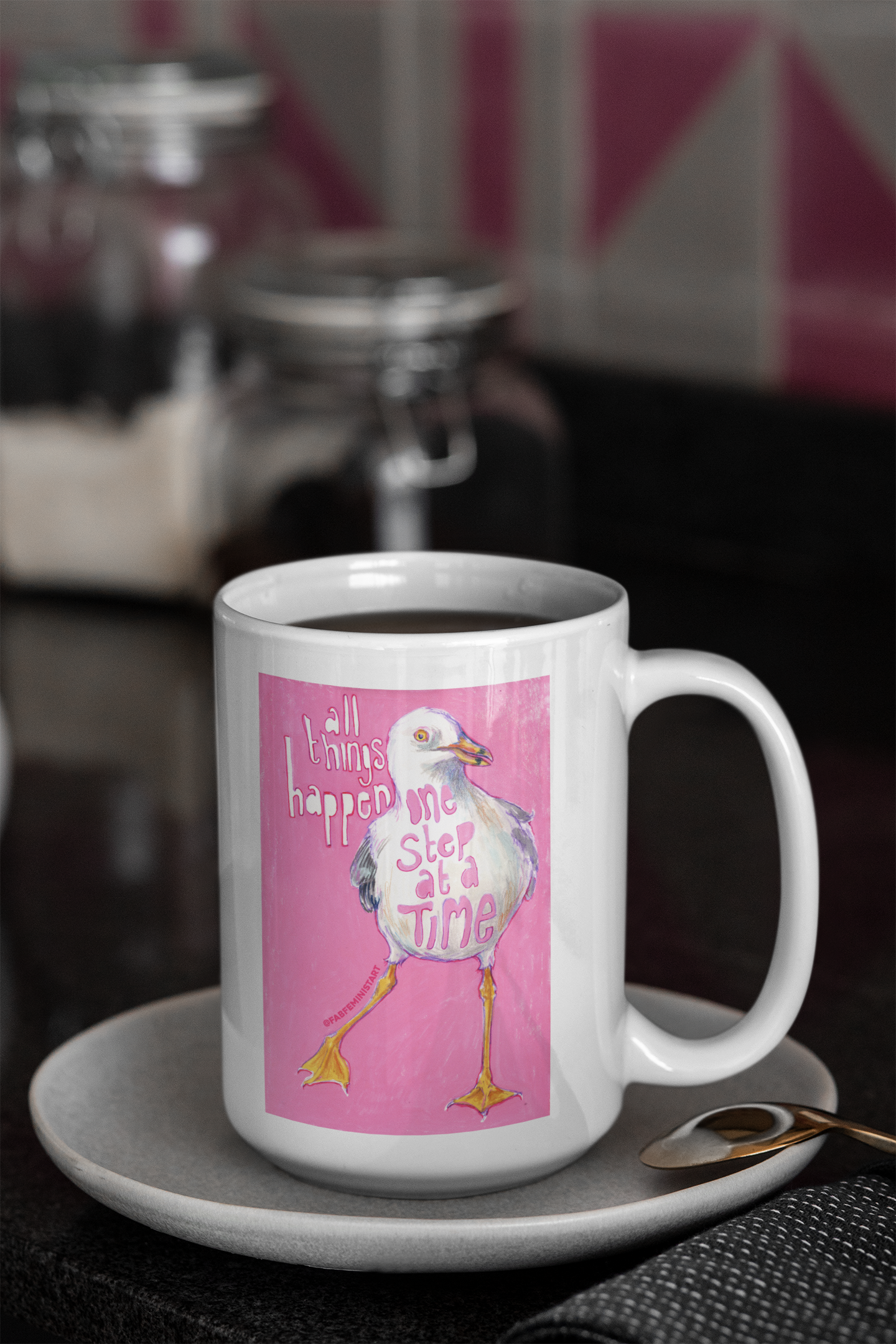 All Things Happen One Step At A Time: Mental Health Mug