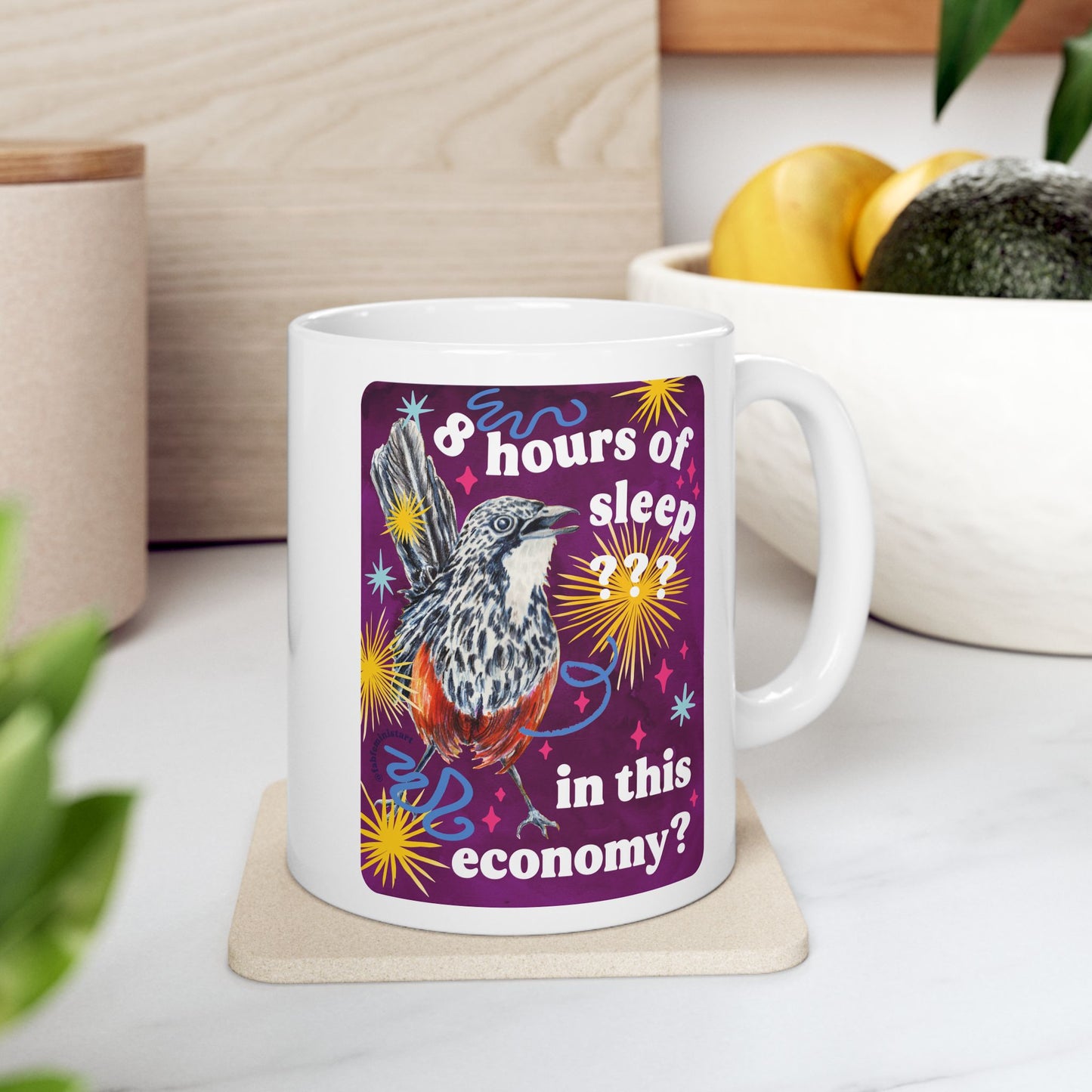 8 hours of sleep in this economy: feminist mug