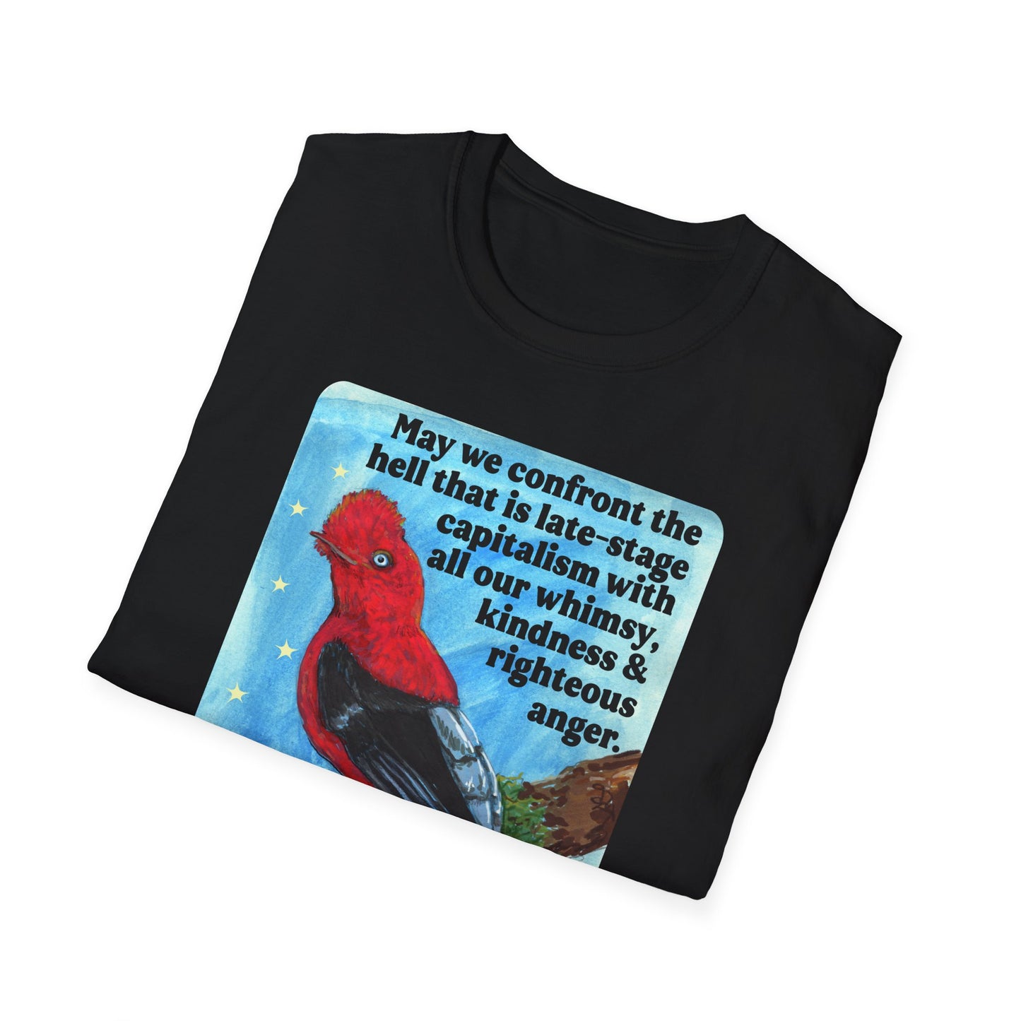 May we confront the hell that is late-stage capitalism with all our whimsy, kindness and righteous anger: feminist shirt