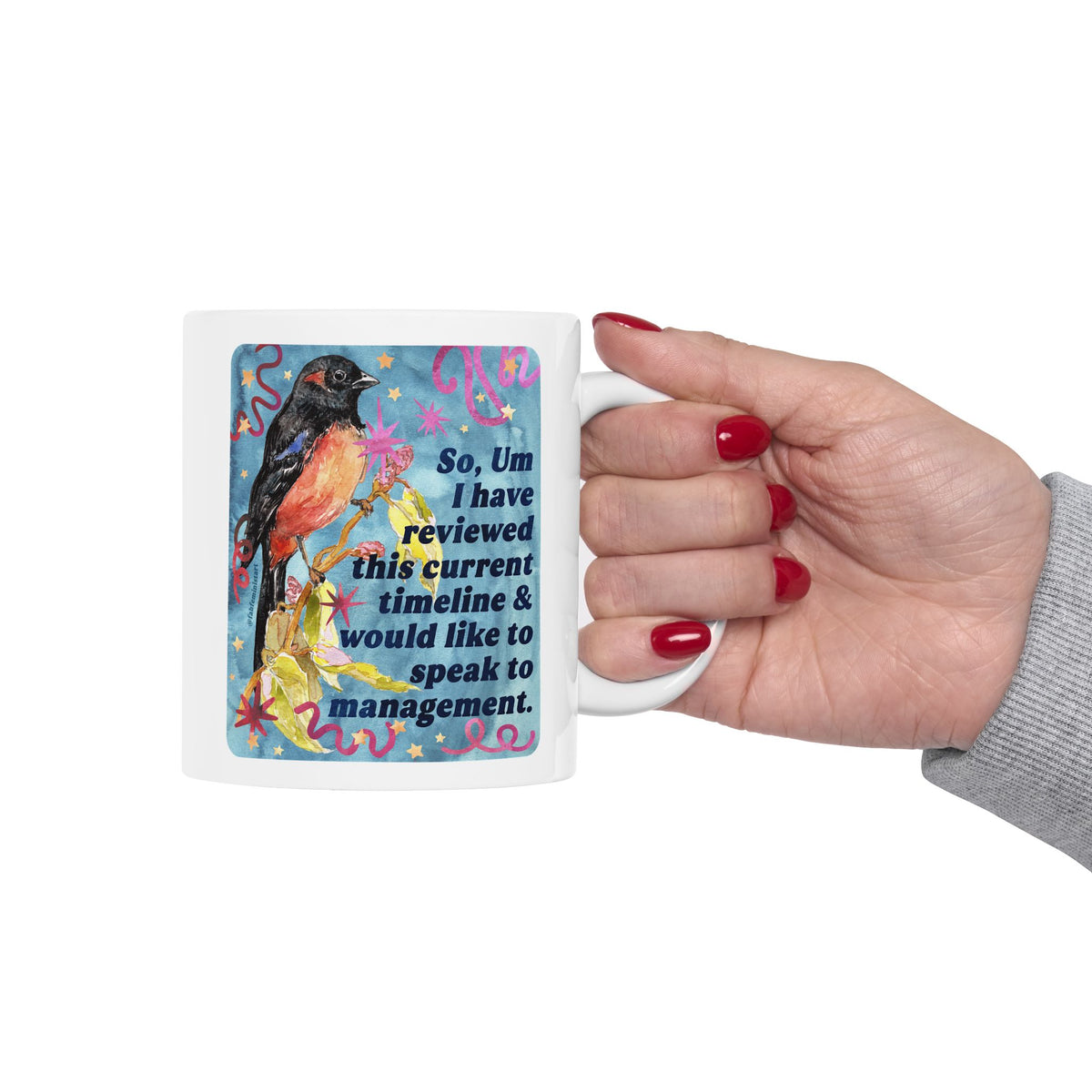 So Um I have reviewed this current timeline & would like to speak to management: feminist mug