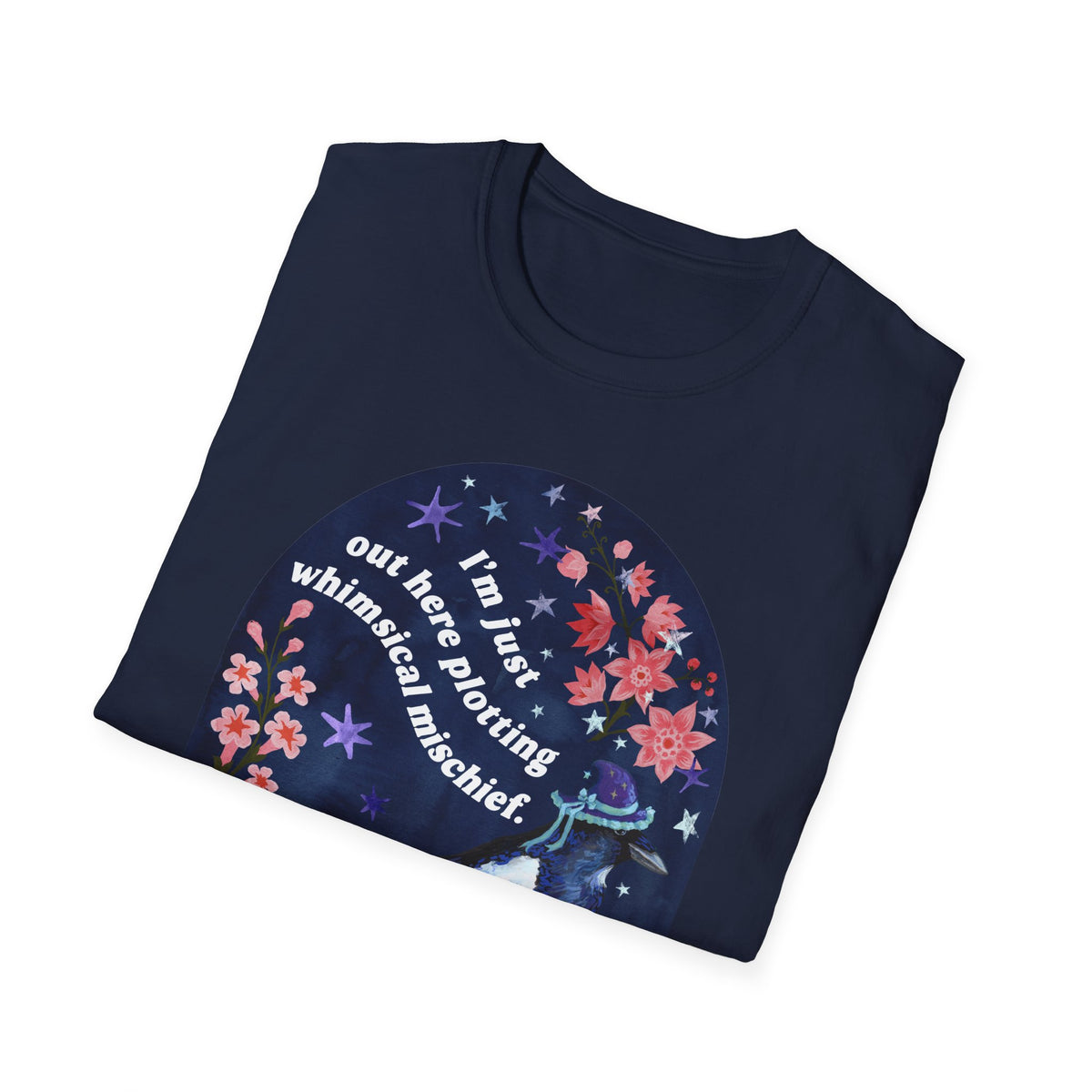 I'm just out here plotting whimsical mischief: magpie tshirt