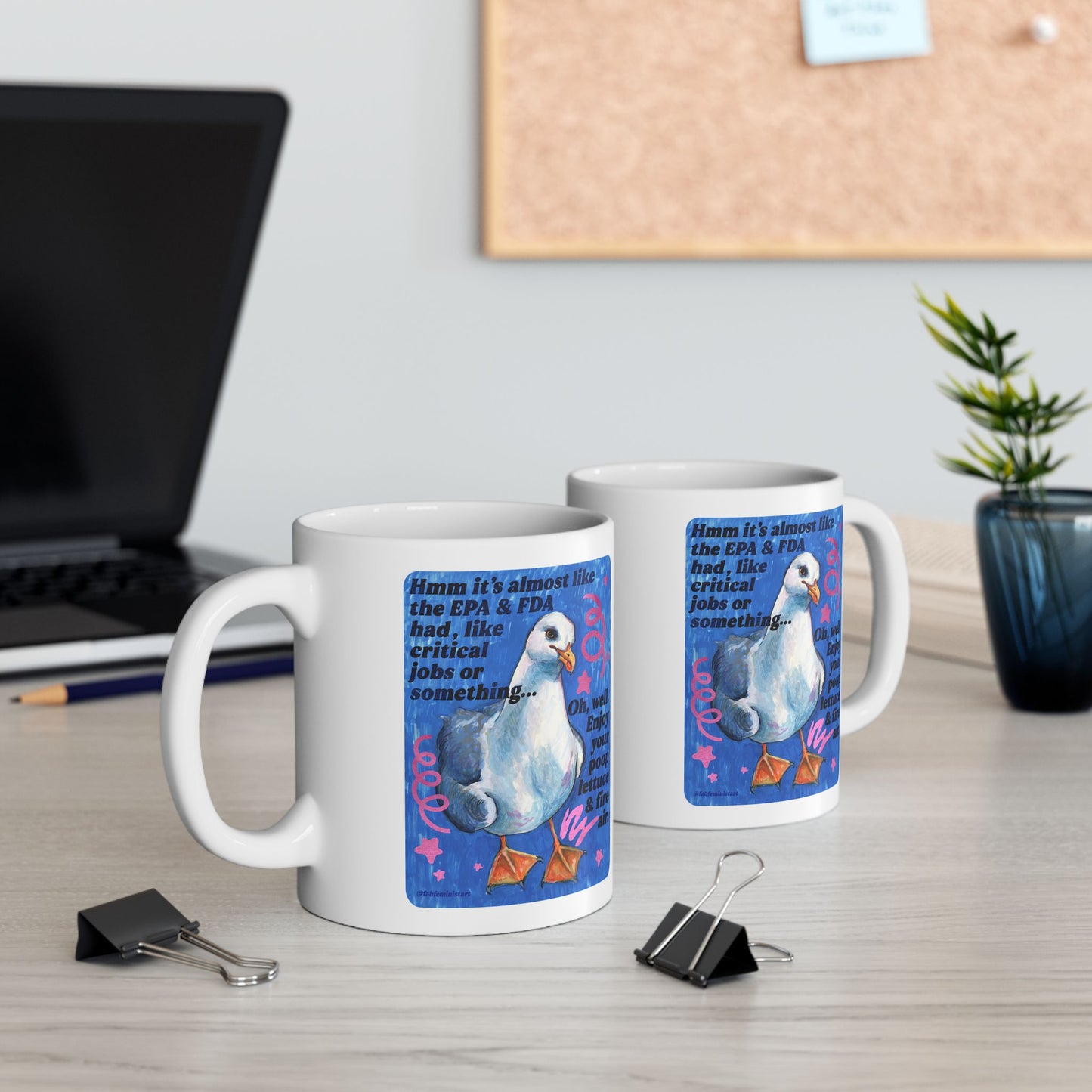 Hmm it's almost like the EPA & FDA had, like, critical jobs or something: feminist mug