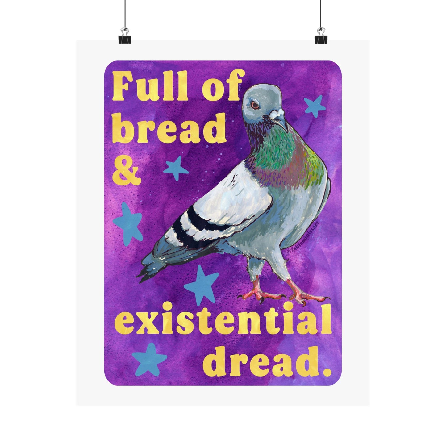 Full of Bread & Existential Dread: Pigeon Wall Art