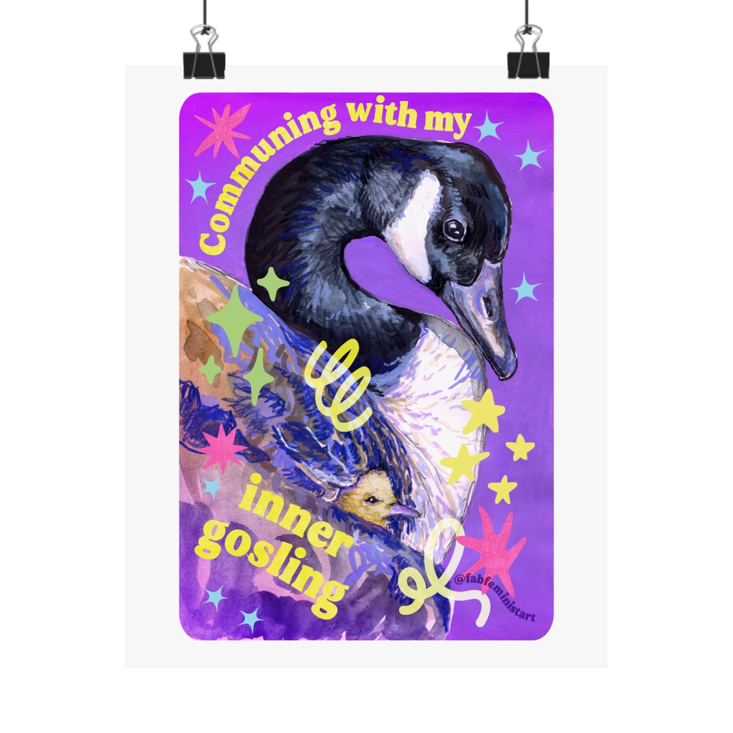 Communing With My Inner Gosling: Mental Health Art Print