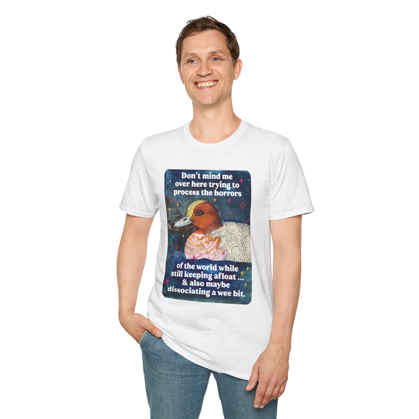 Don't mind me over here trying to process the horrors of the world while still keeping afloat: feminist shirt