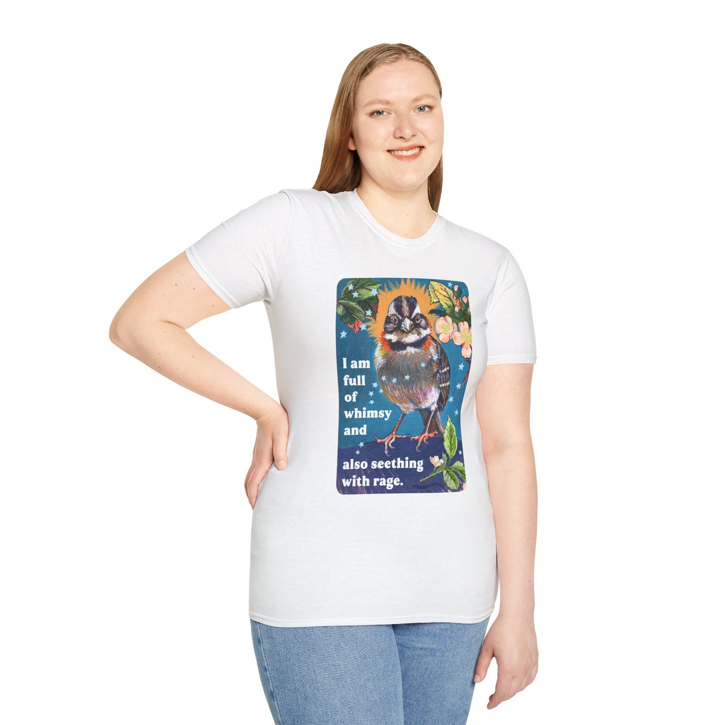 I am full of whimsy and also seething with rage: feminist shirt