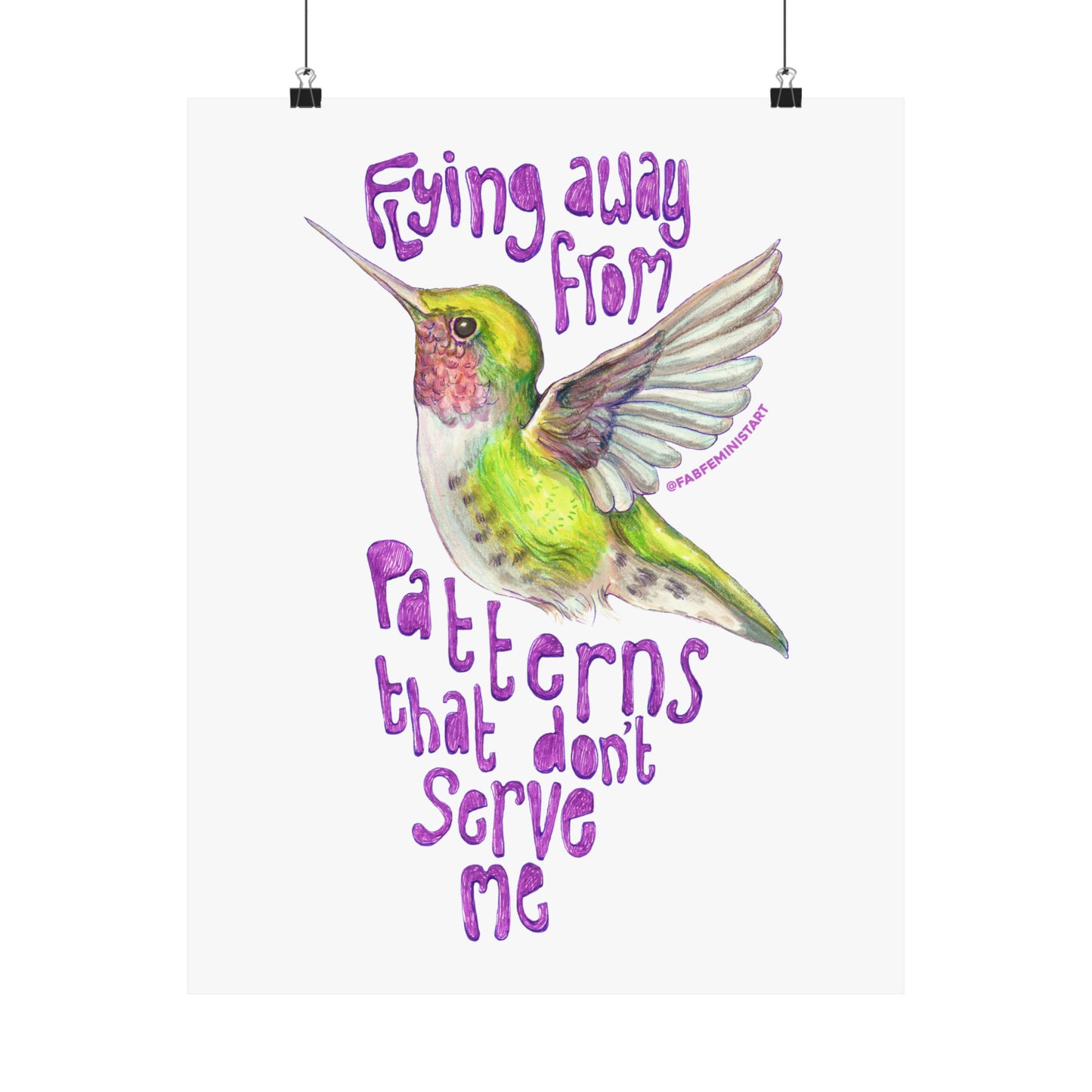 Flying Away From Patterns That Don't Serve Me: Mental Health Poster