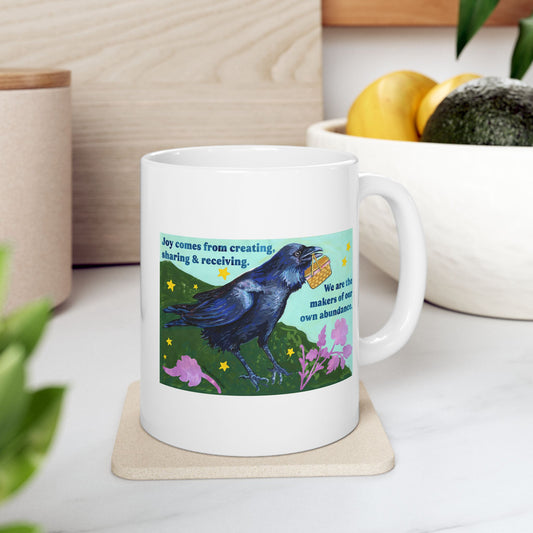 Joy comes from creating, sharing and receiving: feminist mug