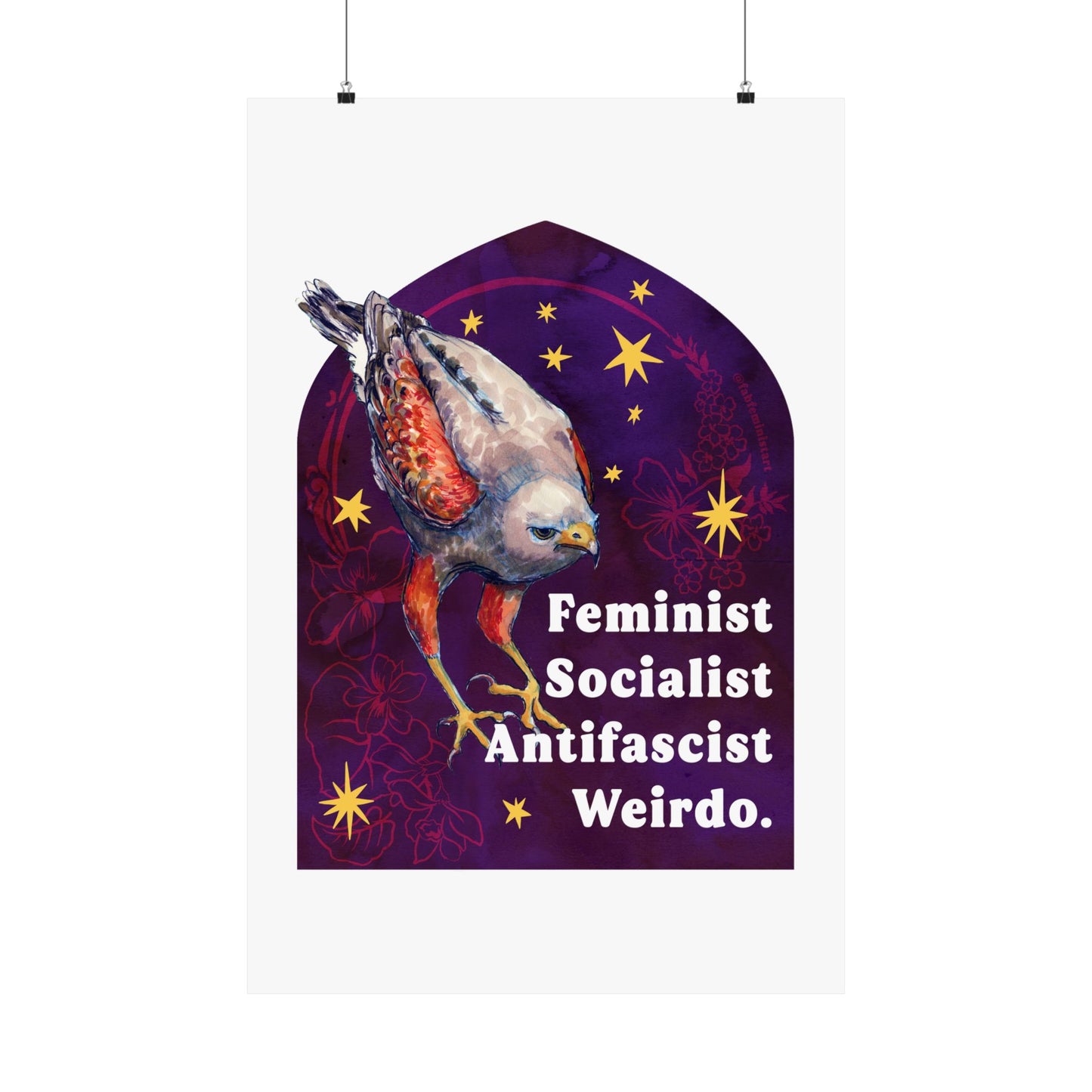 Feminist Socialist Antifascist Weirdo Poster: Feminist Art Print