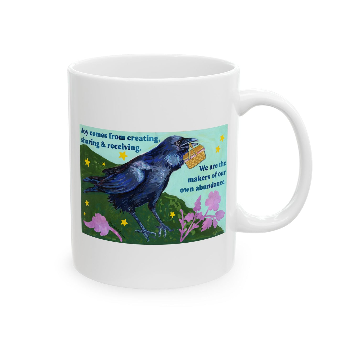 Joy comes from creating, sharing and receiving: feminist mug