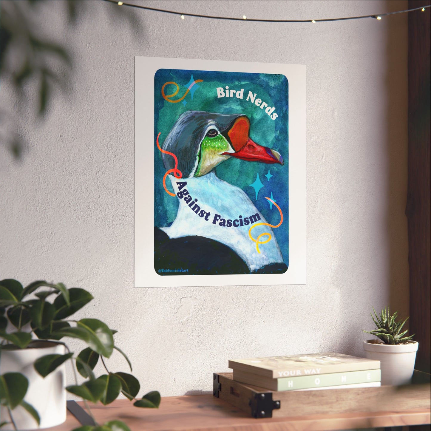 Bird Nerds Against Fascism : Feminist Art Print