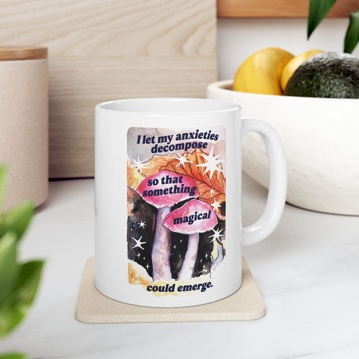 Inspirational Collage Ceramic Mug — Floral & Positive Quote Coffee Cup (11oz/15oz)