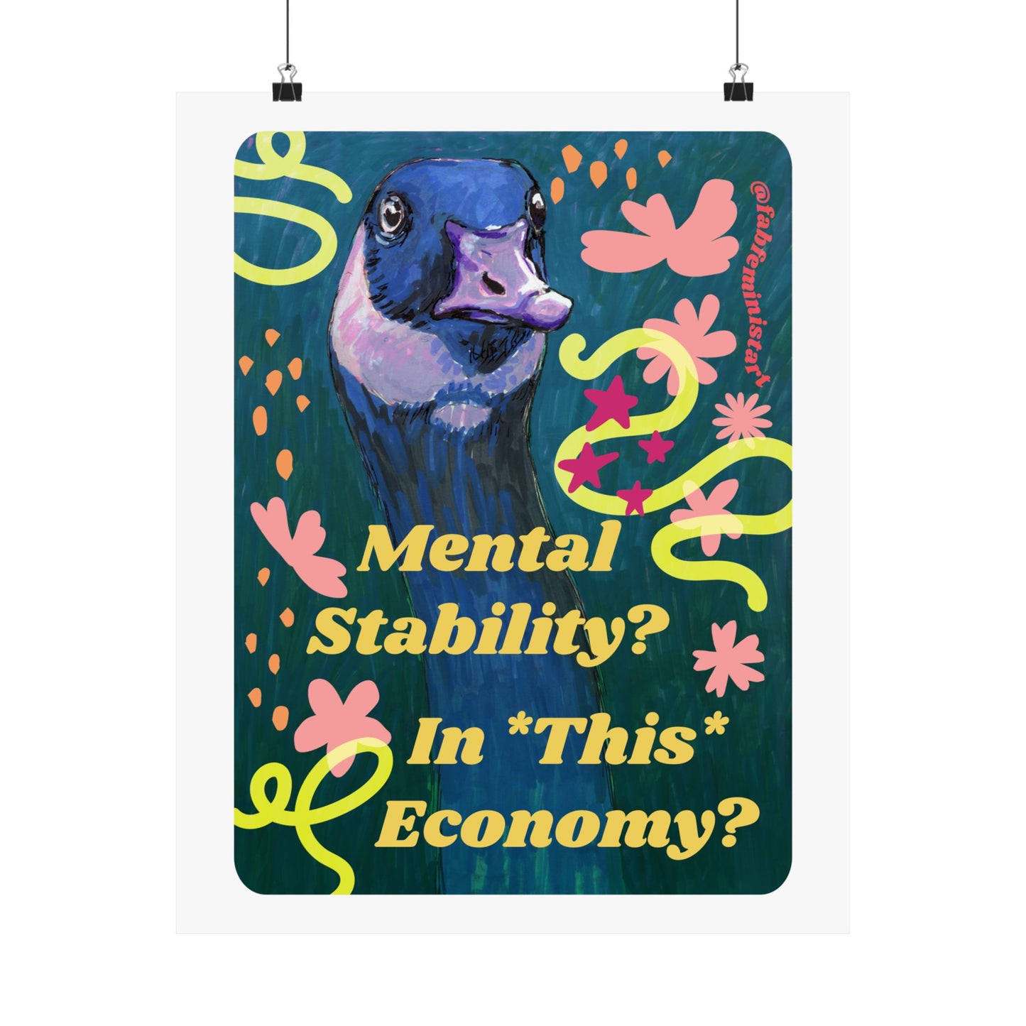 Mental Stability In This Economy: Feminist Art Print