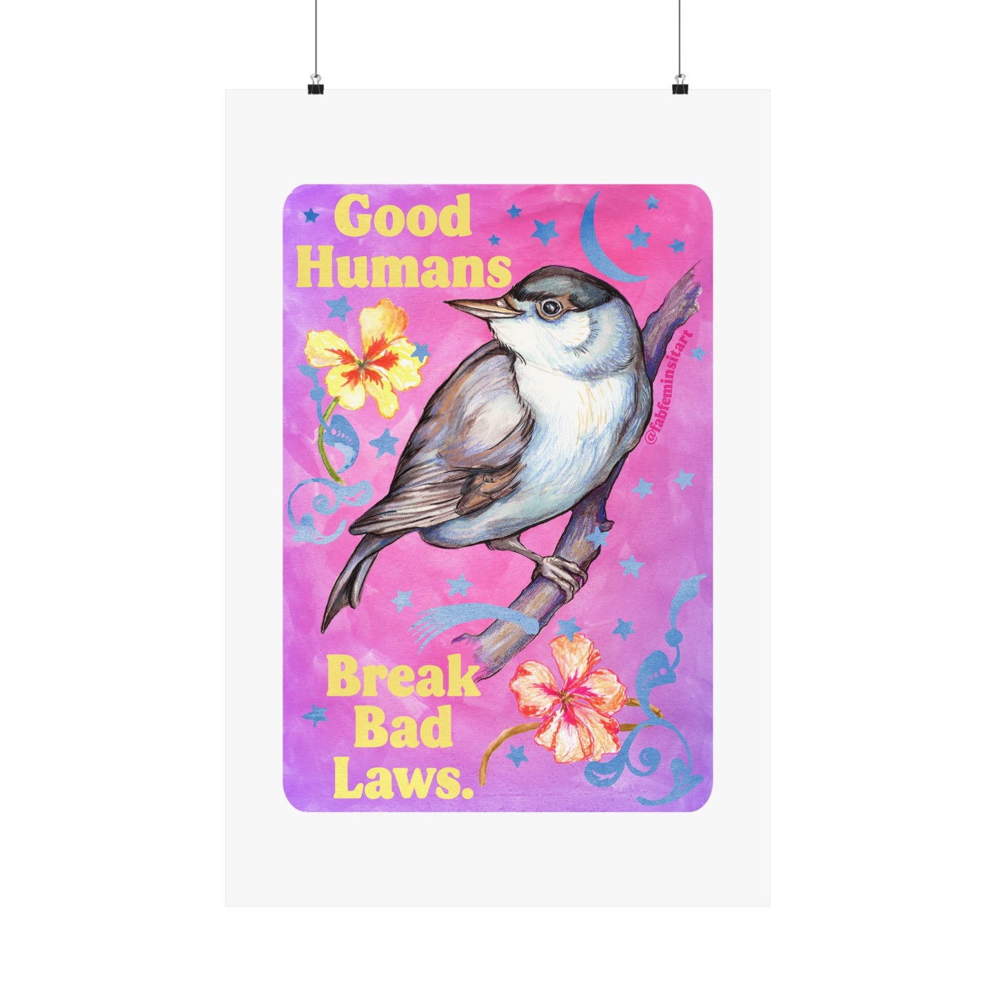 Good Humans Break Bad Laws: Feminist Art Print